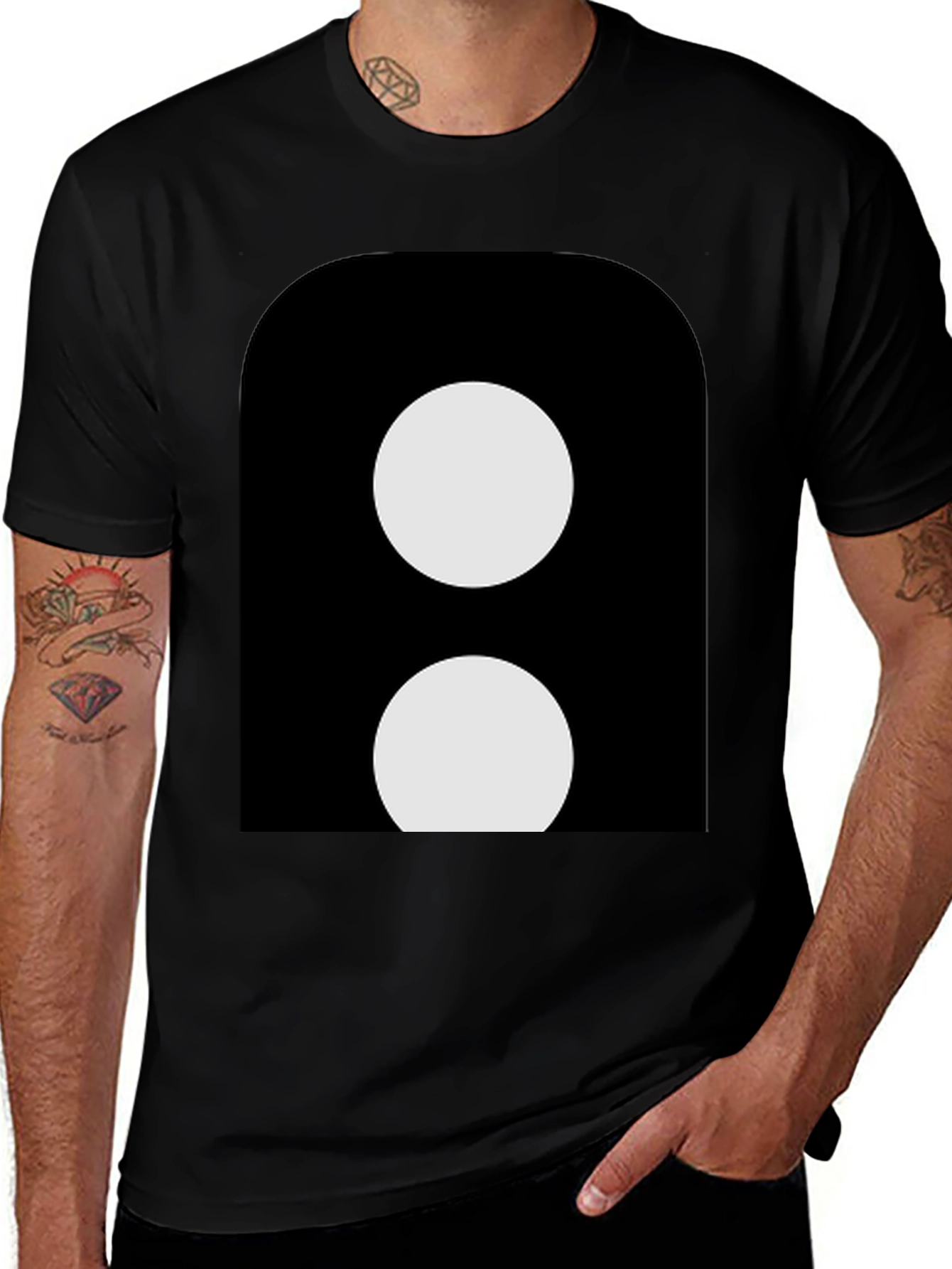 Variant 16 of Abstract Face Graphic Black T-Shirt