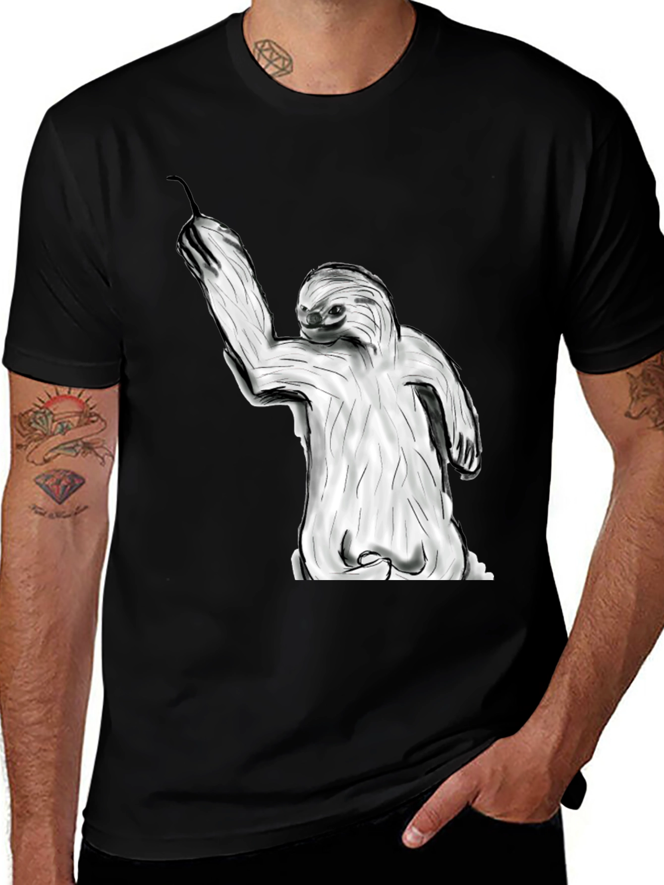Variant 4 of Sloth Graphic Tee - Relaxed Style