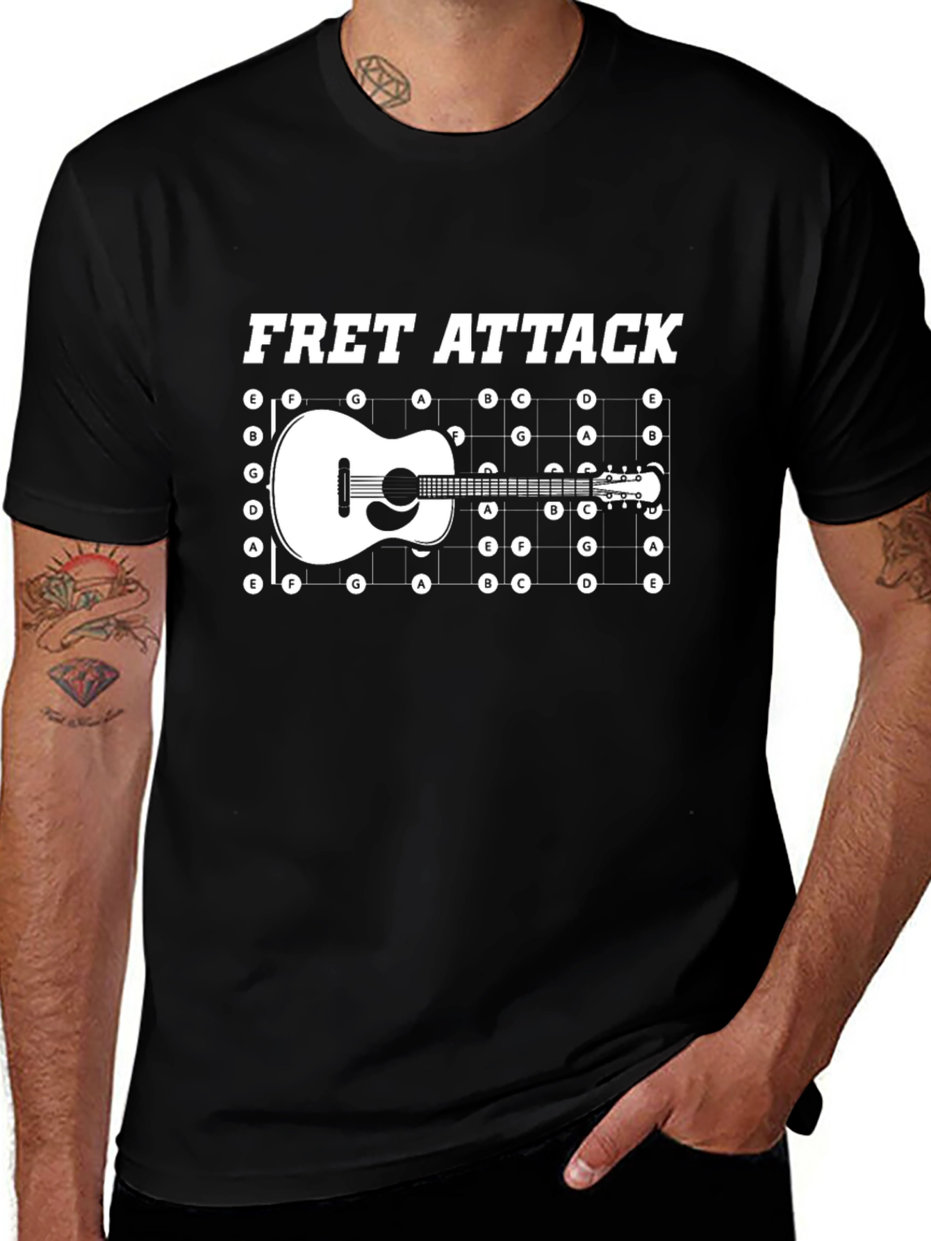 Variant 22 of Fret Attack Guitar T-Shirt