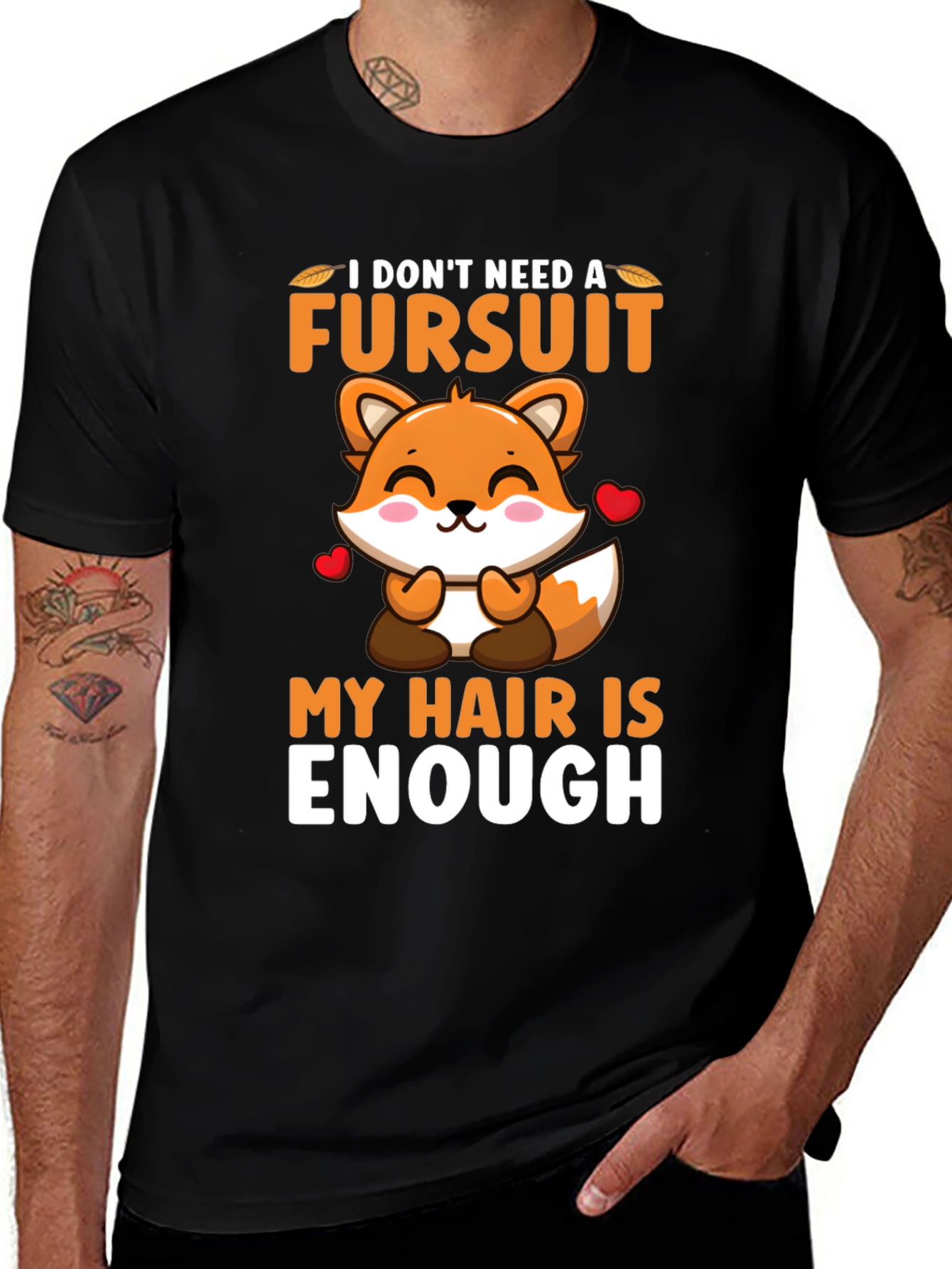 Variant 18 of Funny Fursuit Graphic T-Shirt - Hair is Enough!
