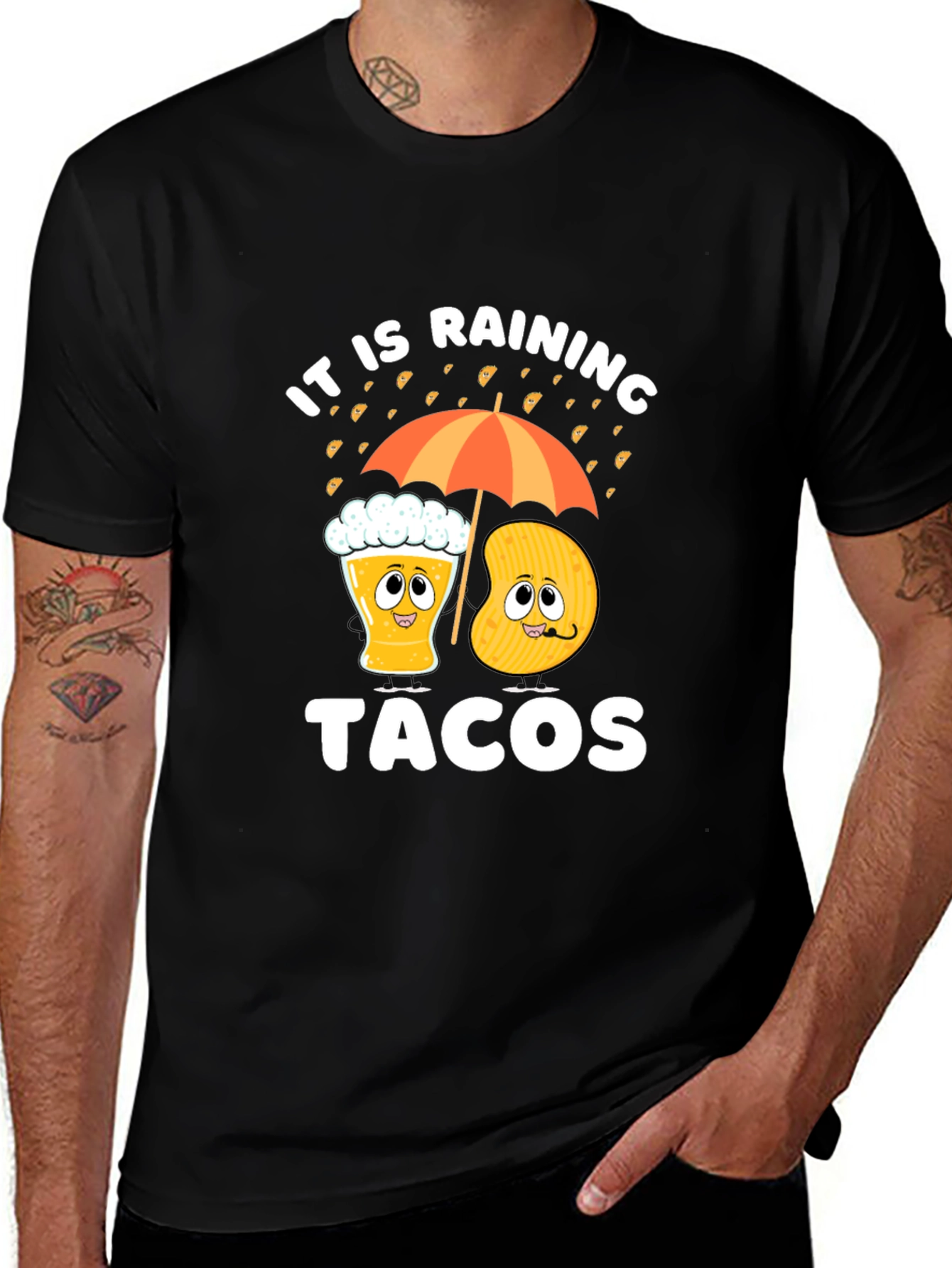 Variant 4 of It's Raining Tacos Funny Graphic Tee