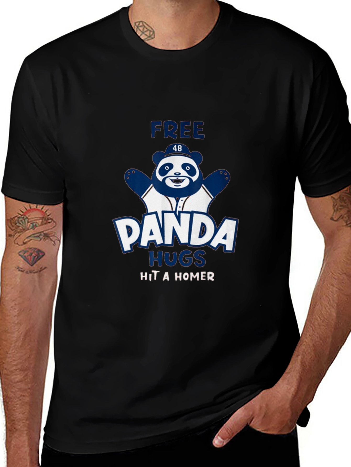 Panda Hugs T-Shirt - Baseball Fan Tee