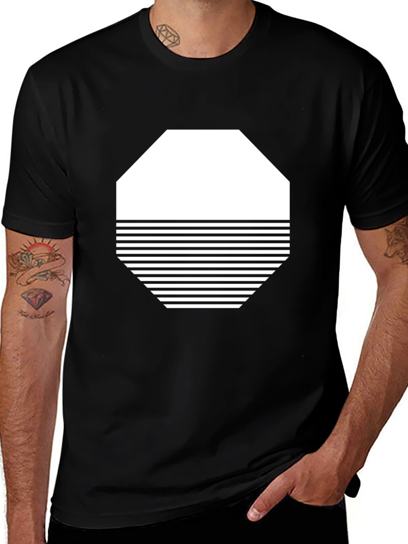 Variant 9 of Abstract Graphic Tee - Modern Black T-Shirt