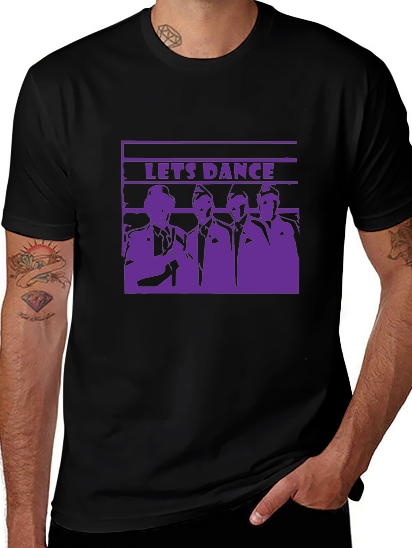 Variant 15 of Lets Dance T-Shirt - Purple Graphic Print Tee