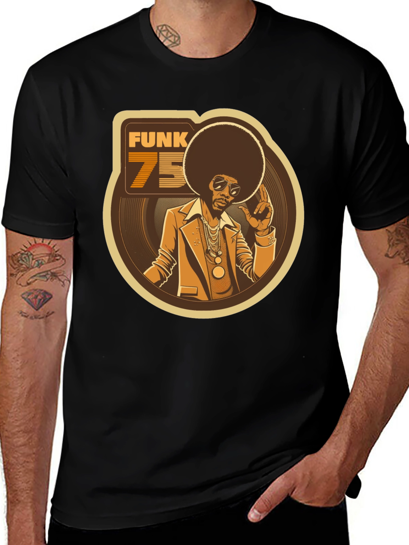 Black Funk 75 Graphic Tee - Retro Style main image