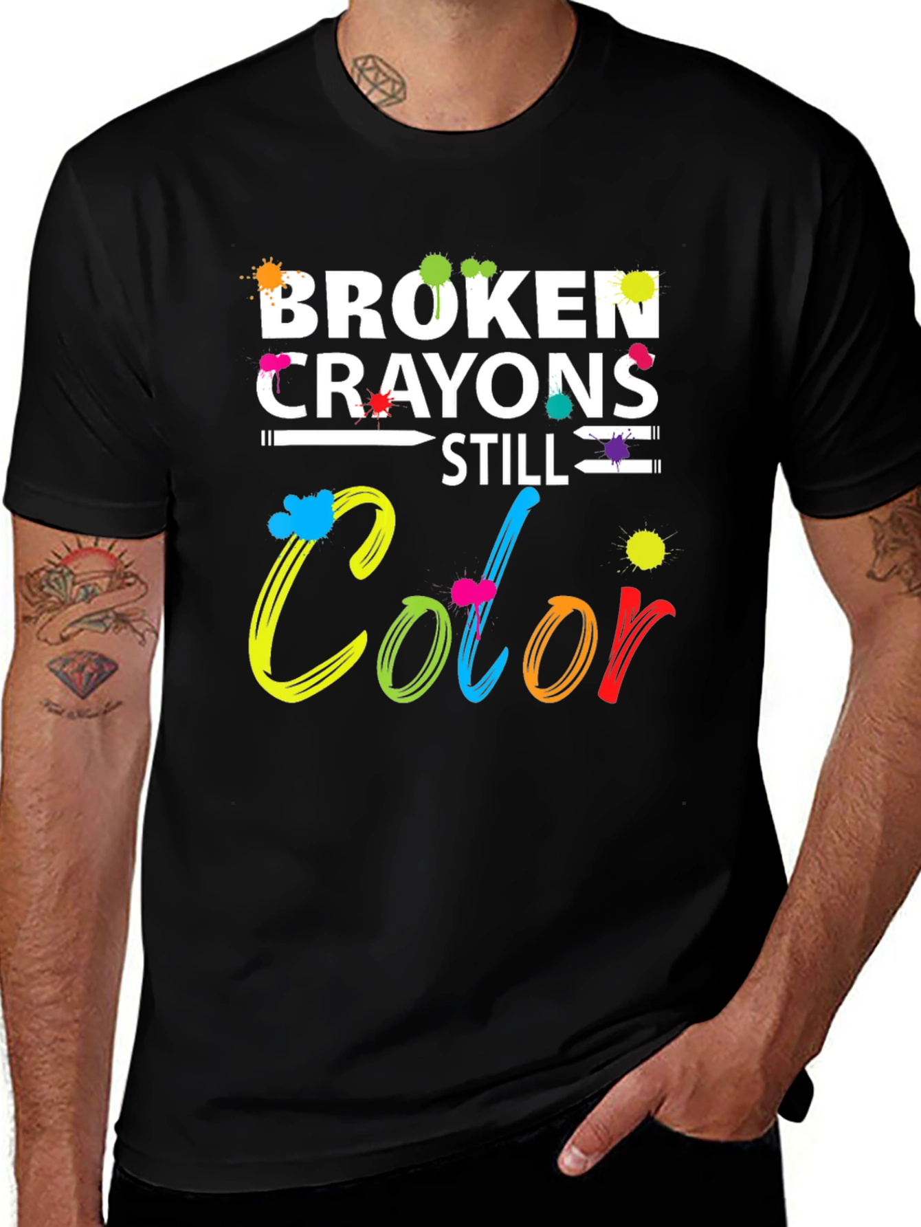Variant 14 of Broken Crayons Still Color Graphic Tee