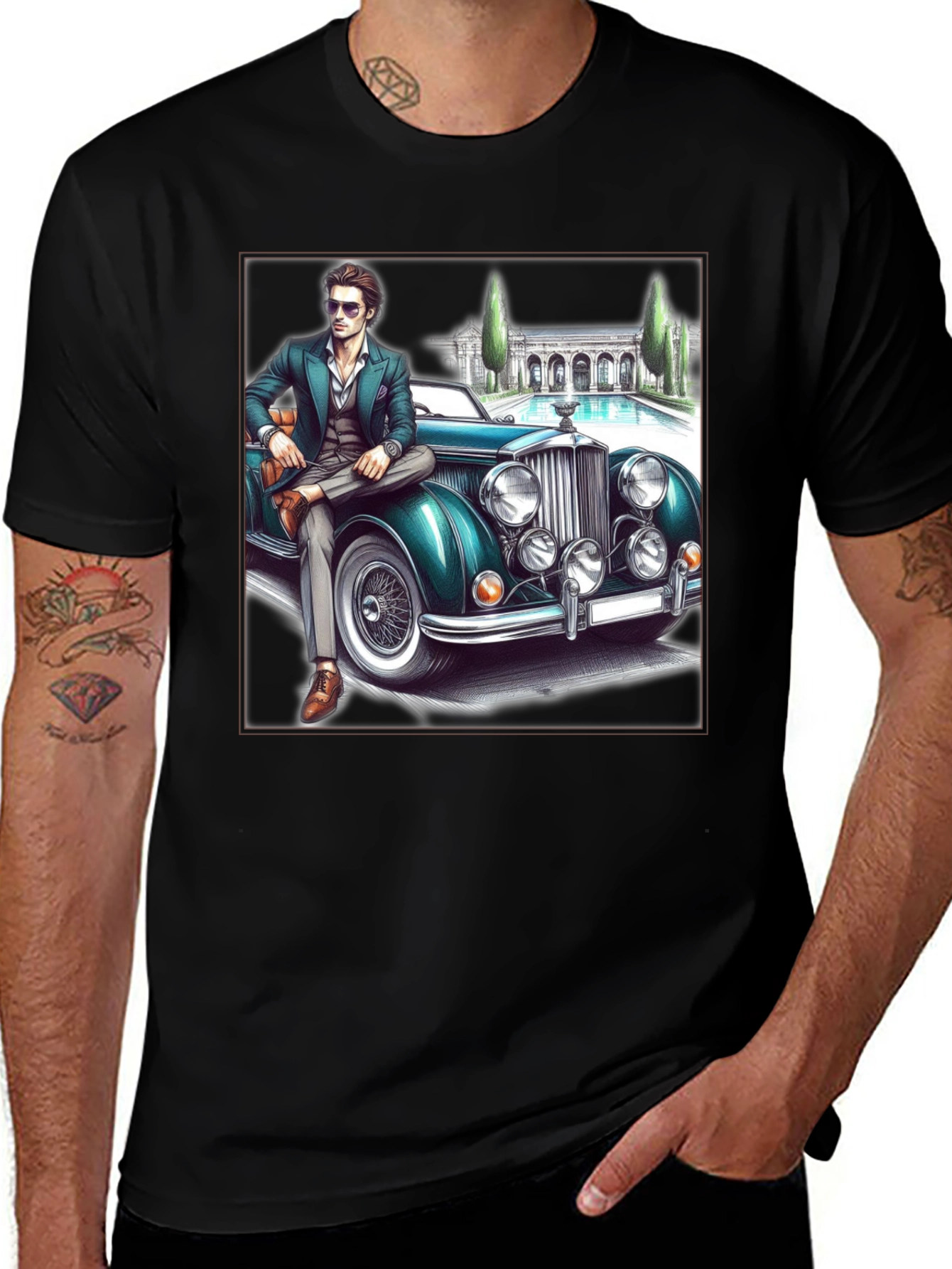 Variant 21 of Classic Man & Car Graphic T-Shirt