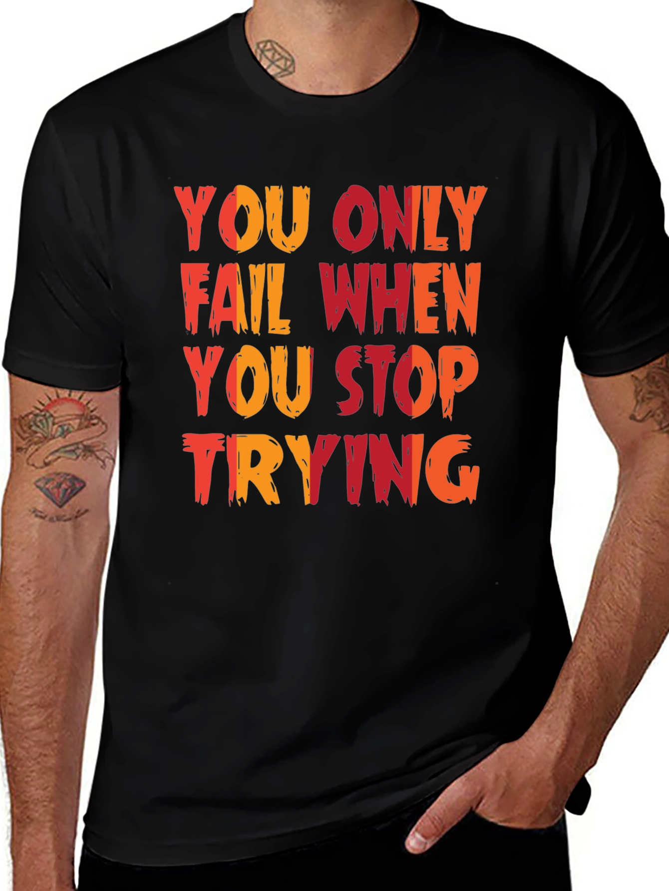 Variant 8 of Inspirational Graphic Tee - Stop Trying Slogan