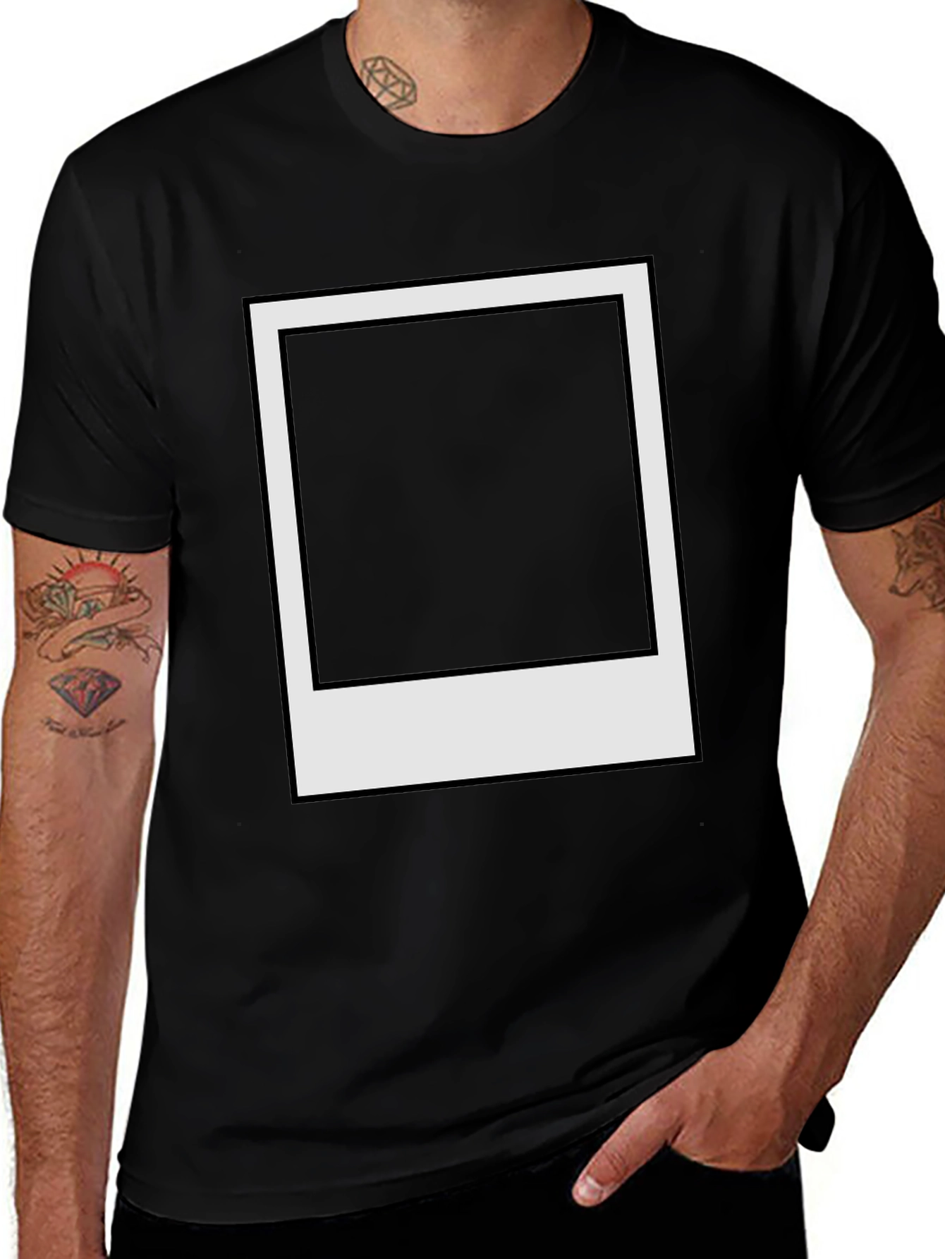 Variant 2 of Retro Instant Photo Frame Black Tee