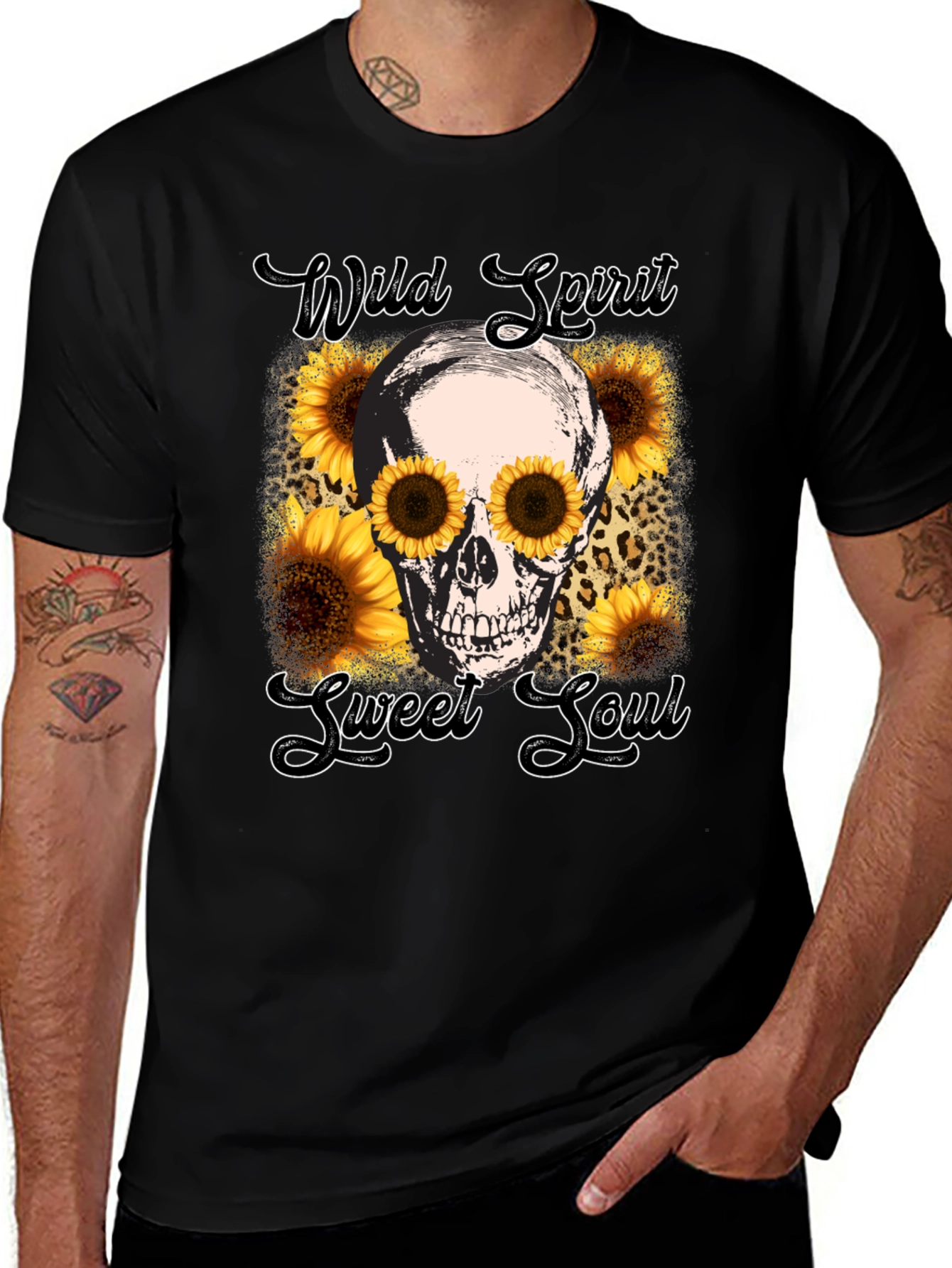 Variant 17 of Wild Spirit Skull Sunflower Graphic Tee
