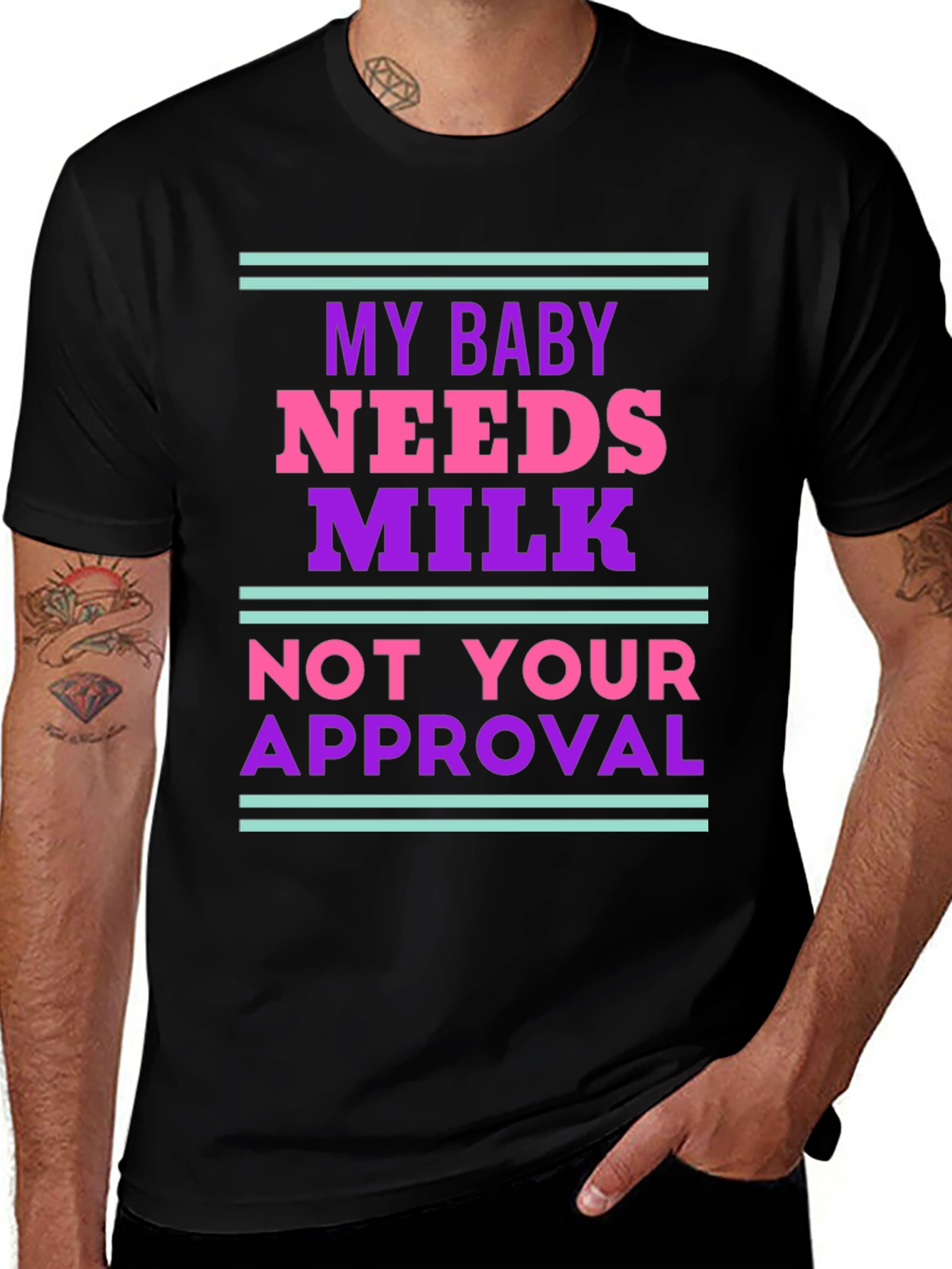Variant 24 of My Baby Needs Milk T-Shirt