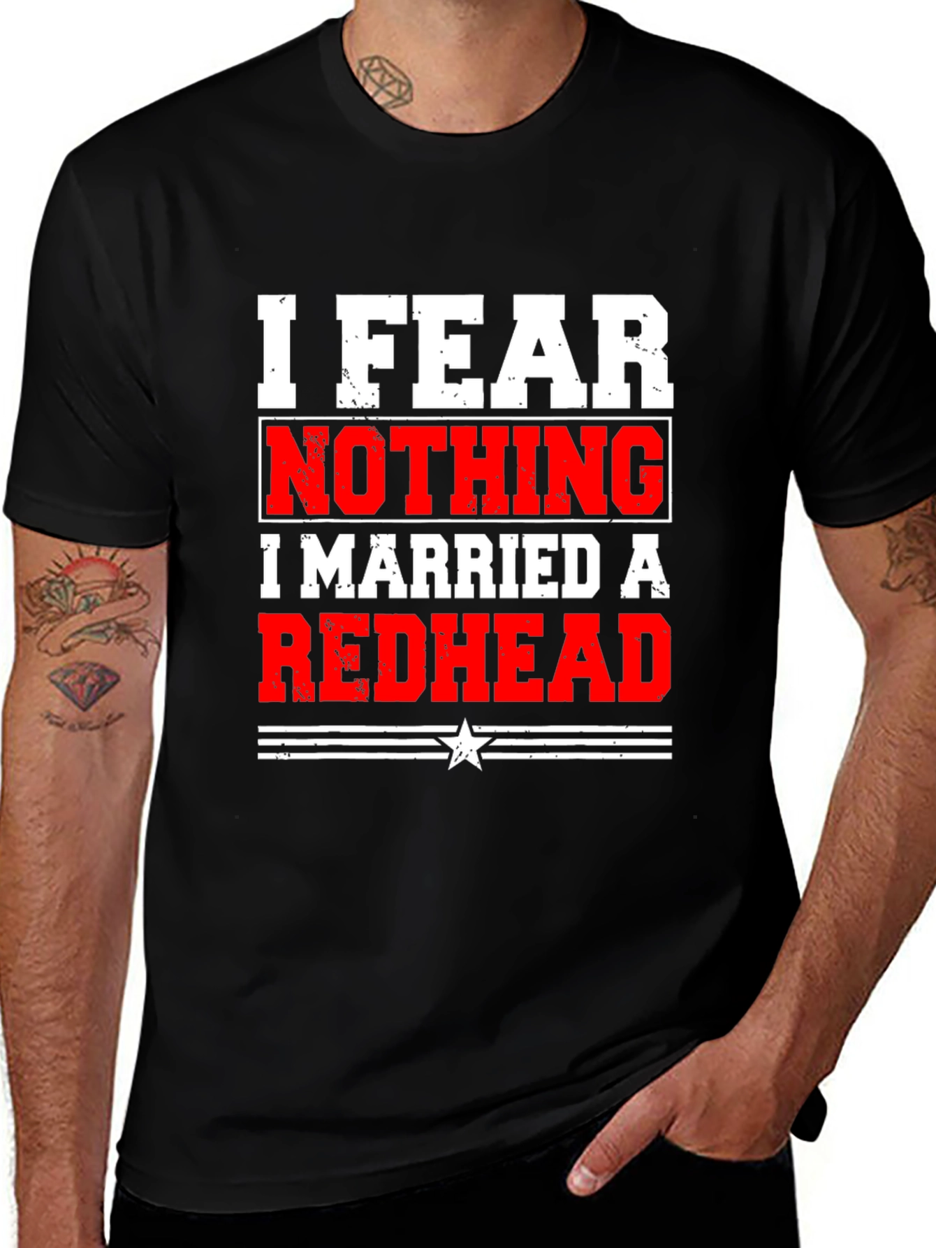 Variant 28 of I Fear Nothing, Married Redhead Black T-Shirt