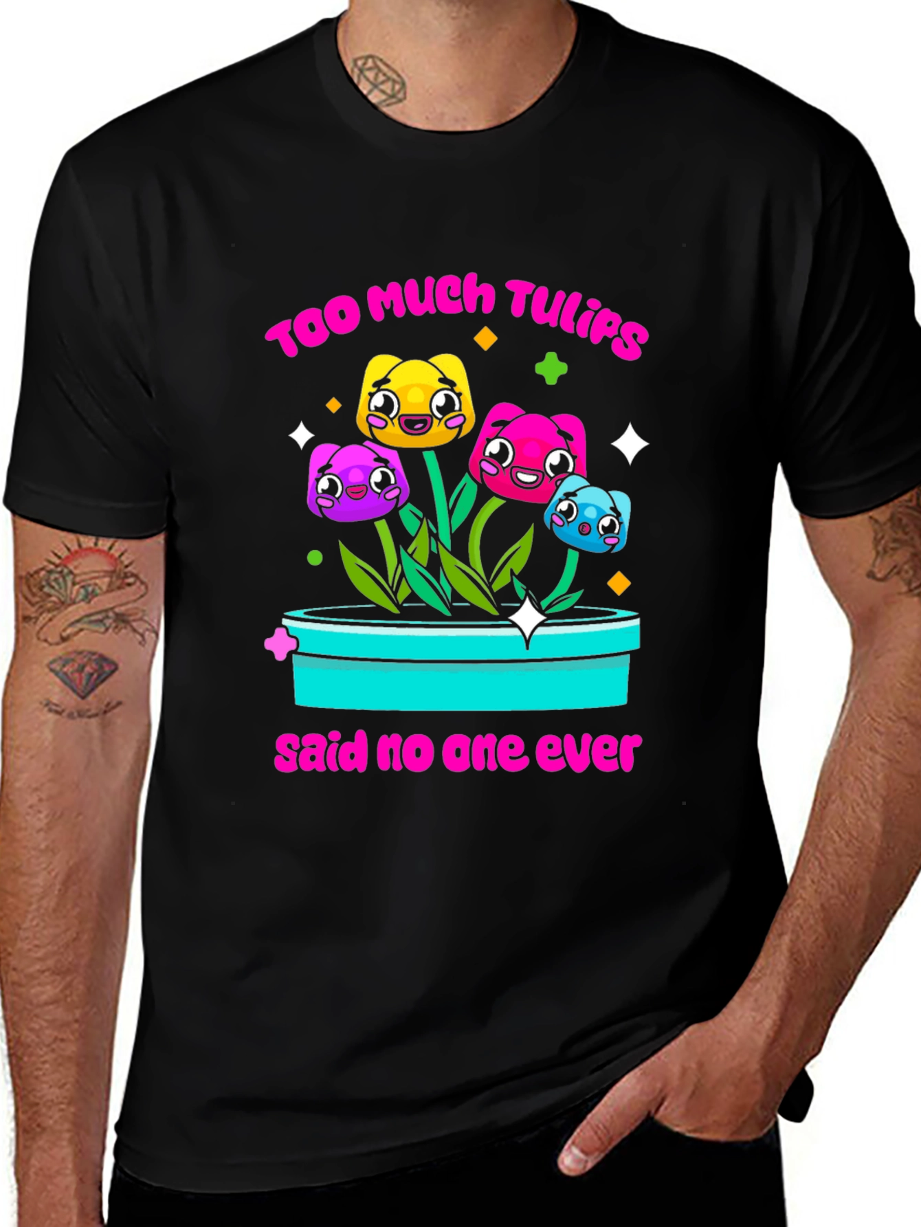 Variant 19 of Too Much Tulips Funny T-Shirt
