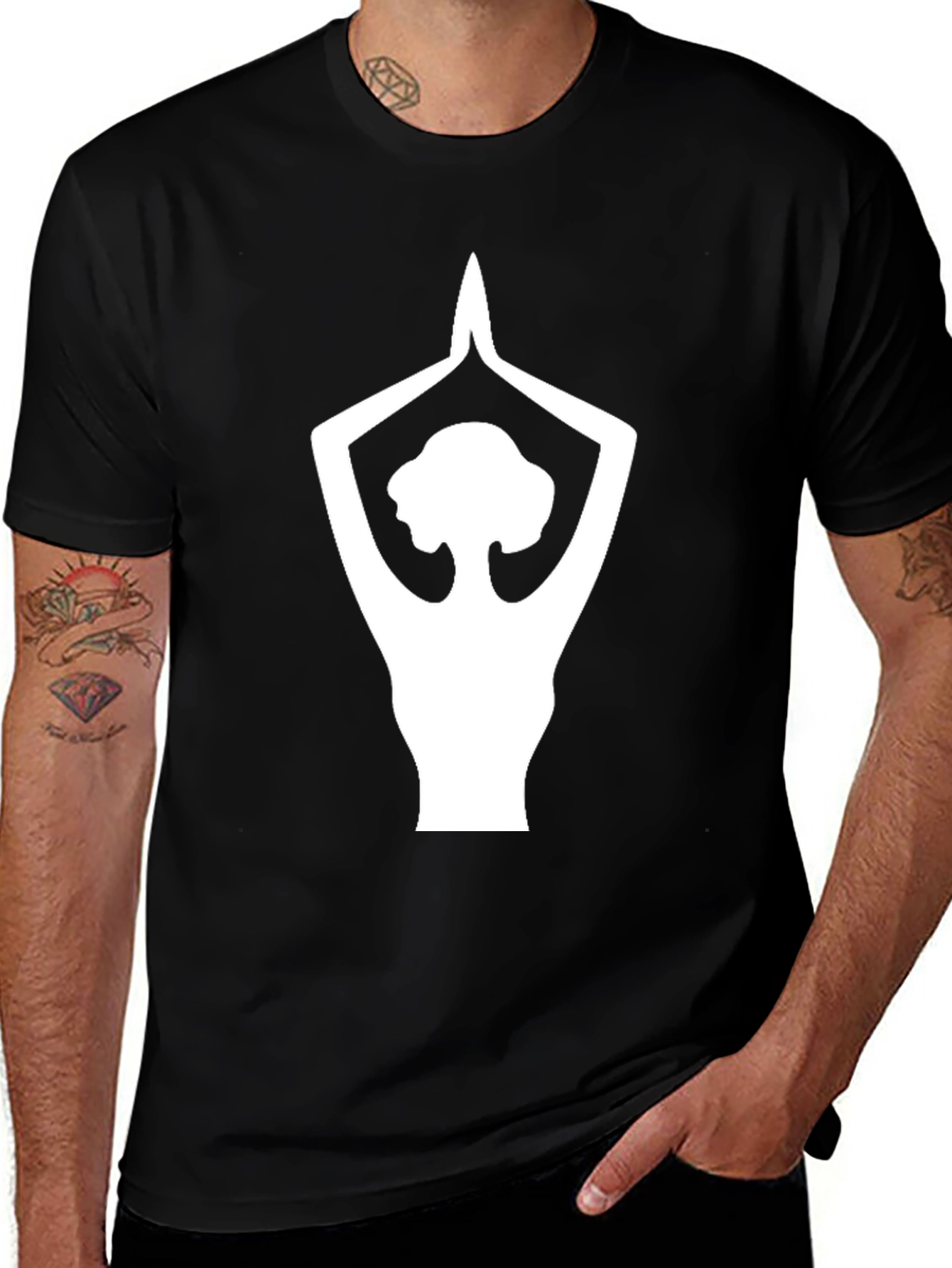 Yoga Pose Graphic Tee - Black
