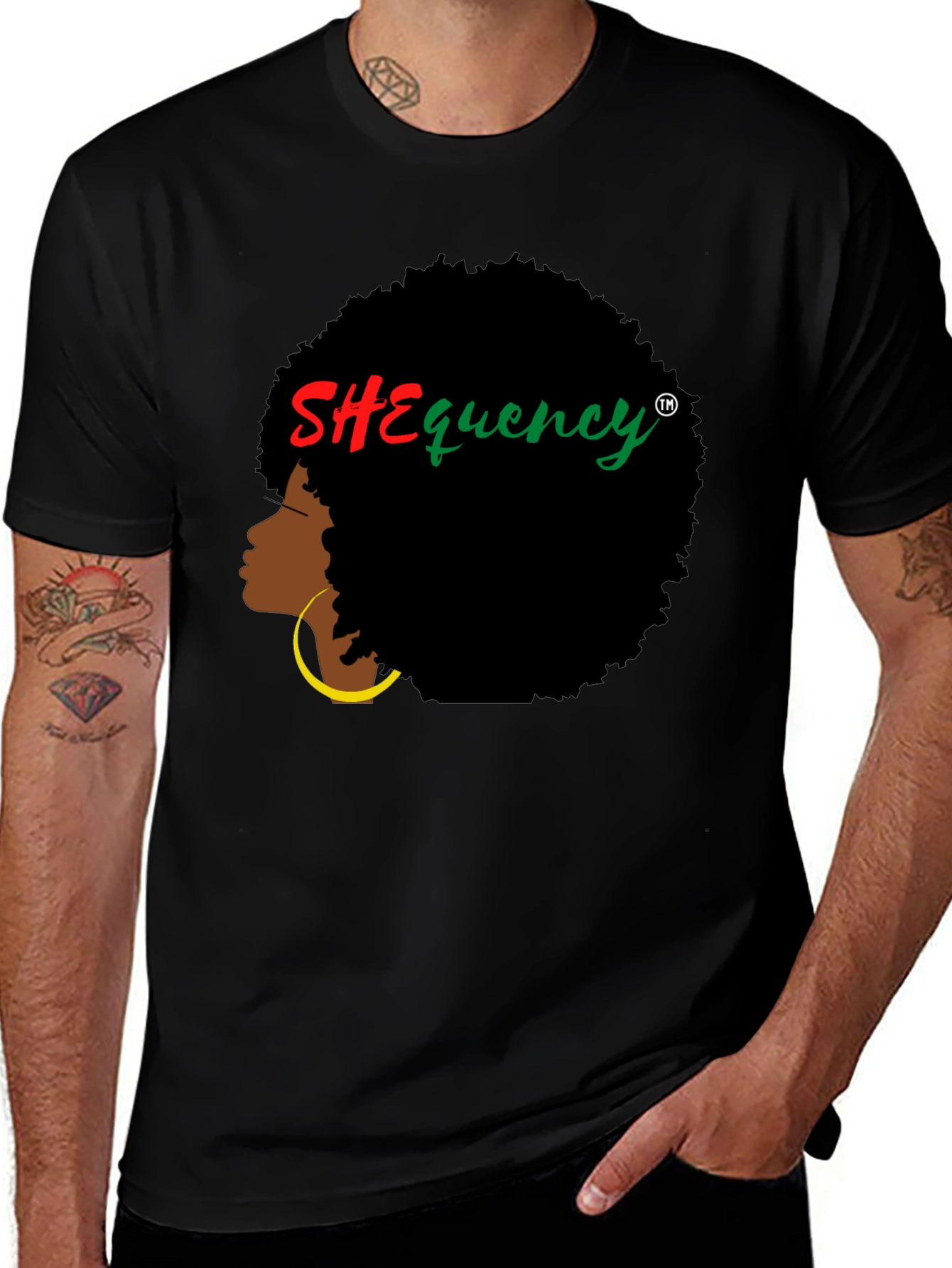 Variant 14 of SHEquency Graphic T-Shirt - Afro Hair Style