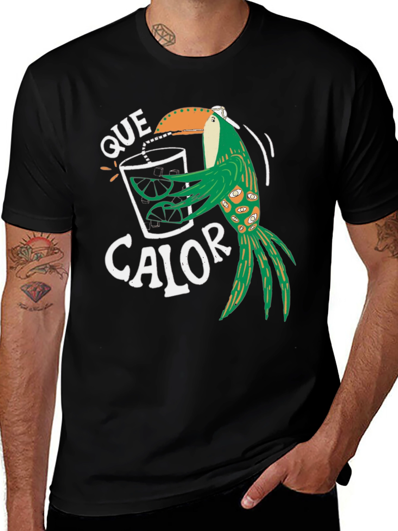 Variant 2 of Que Calor Toucan T-Shirt - Tropical Graphic Tee