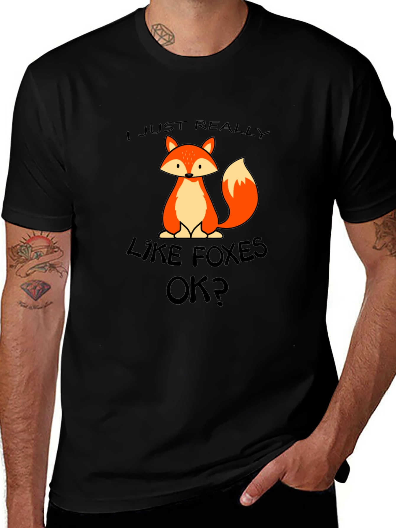 Variant 18 of Funny Fox Lover T-Shirt - Just Really Like Foxes OK?