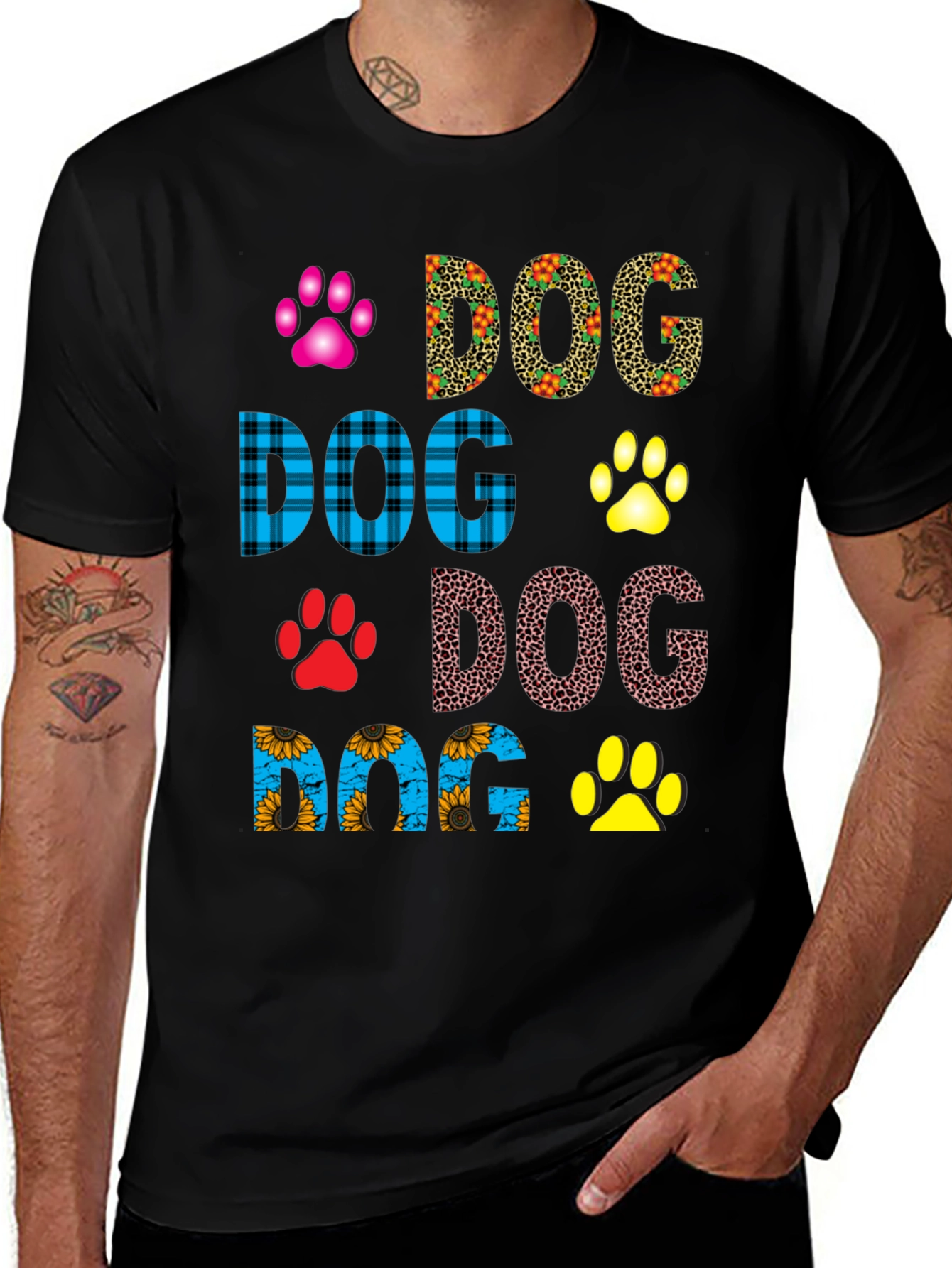 Variant 25 of Dog Lover T-Shirt Paw Print Design Tee