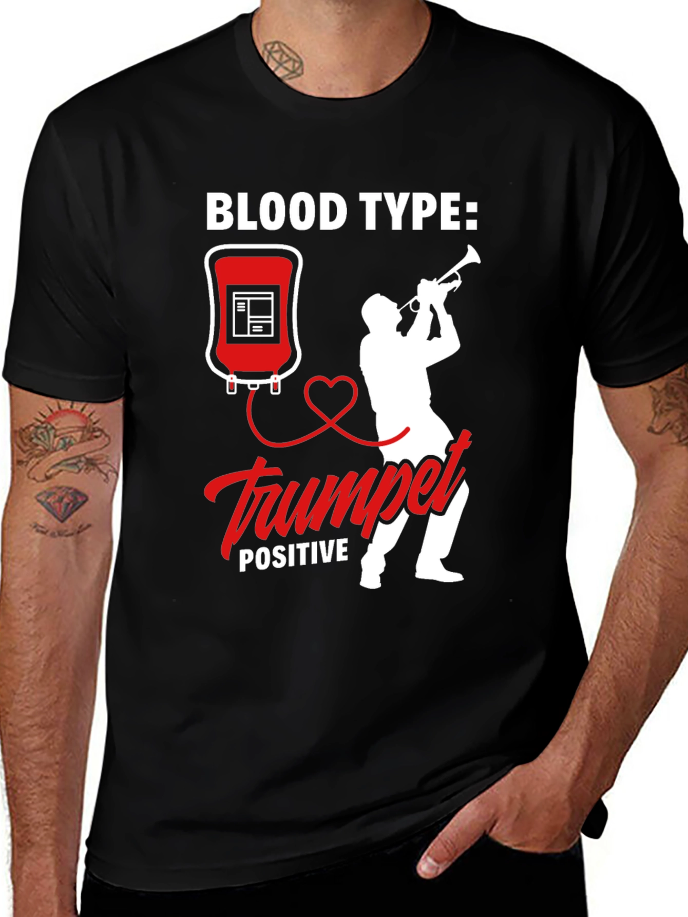 Variant 29 of Blood Type Trumpet Positive T-Shirt