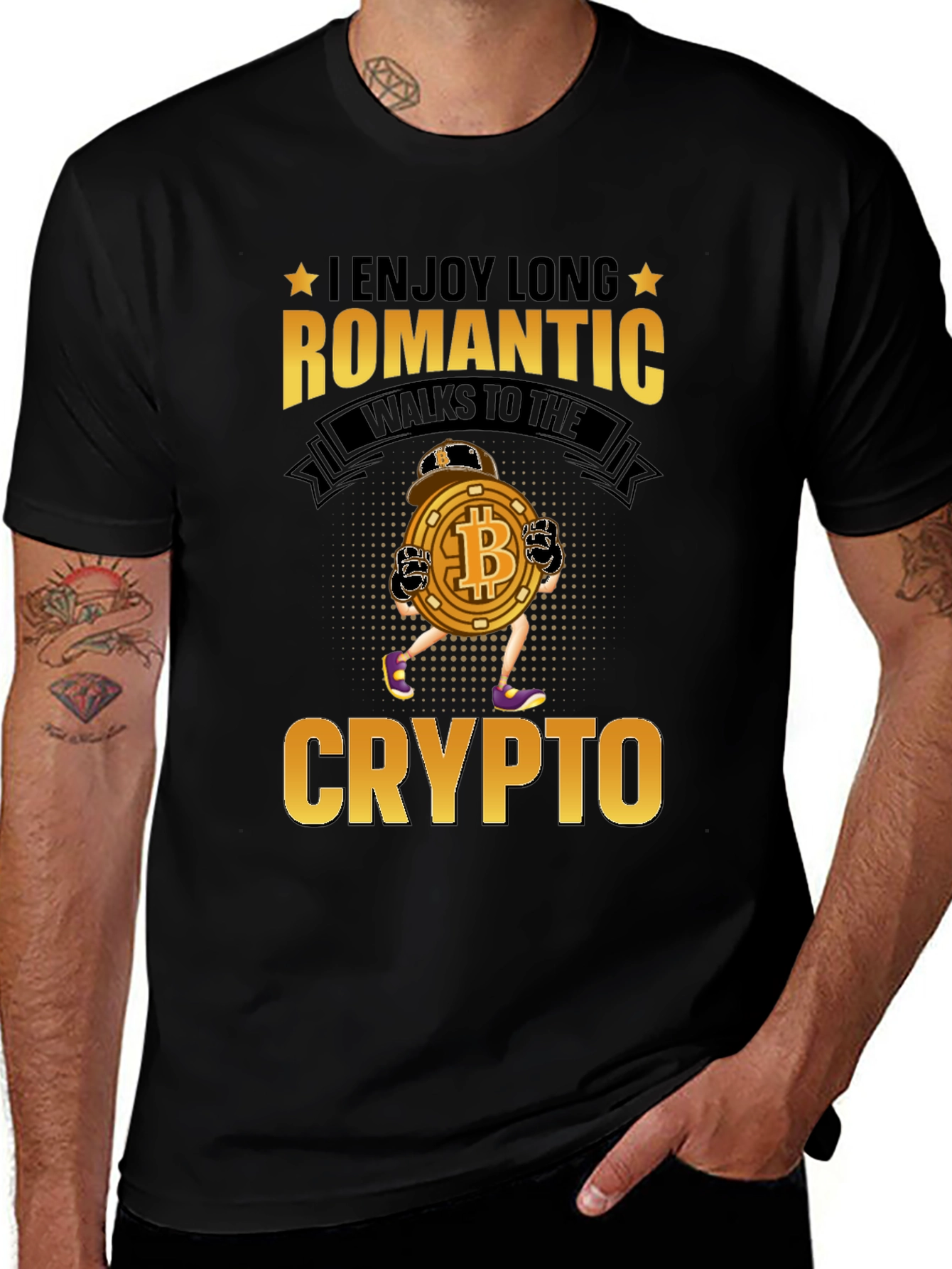 Variant 20 of I Enjoy Long Romantic Walks to Crypto T-Shirt