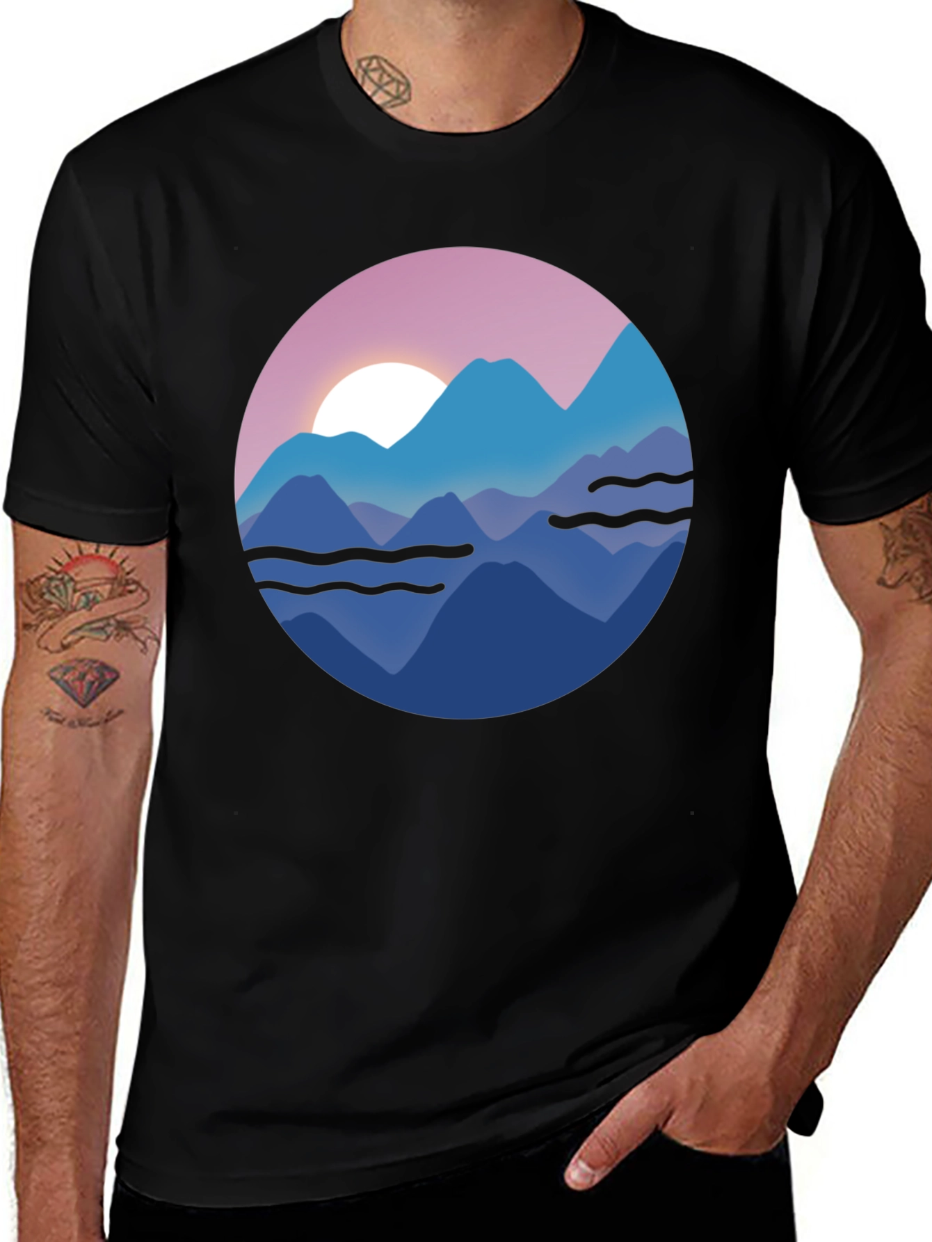 Variant 2 of Mountain Sunset Graphic T-Shirt