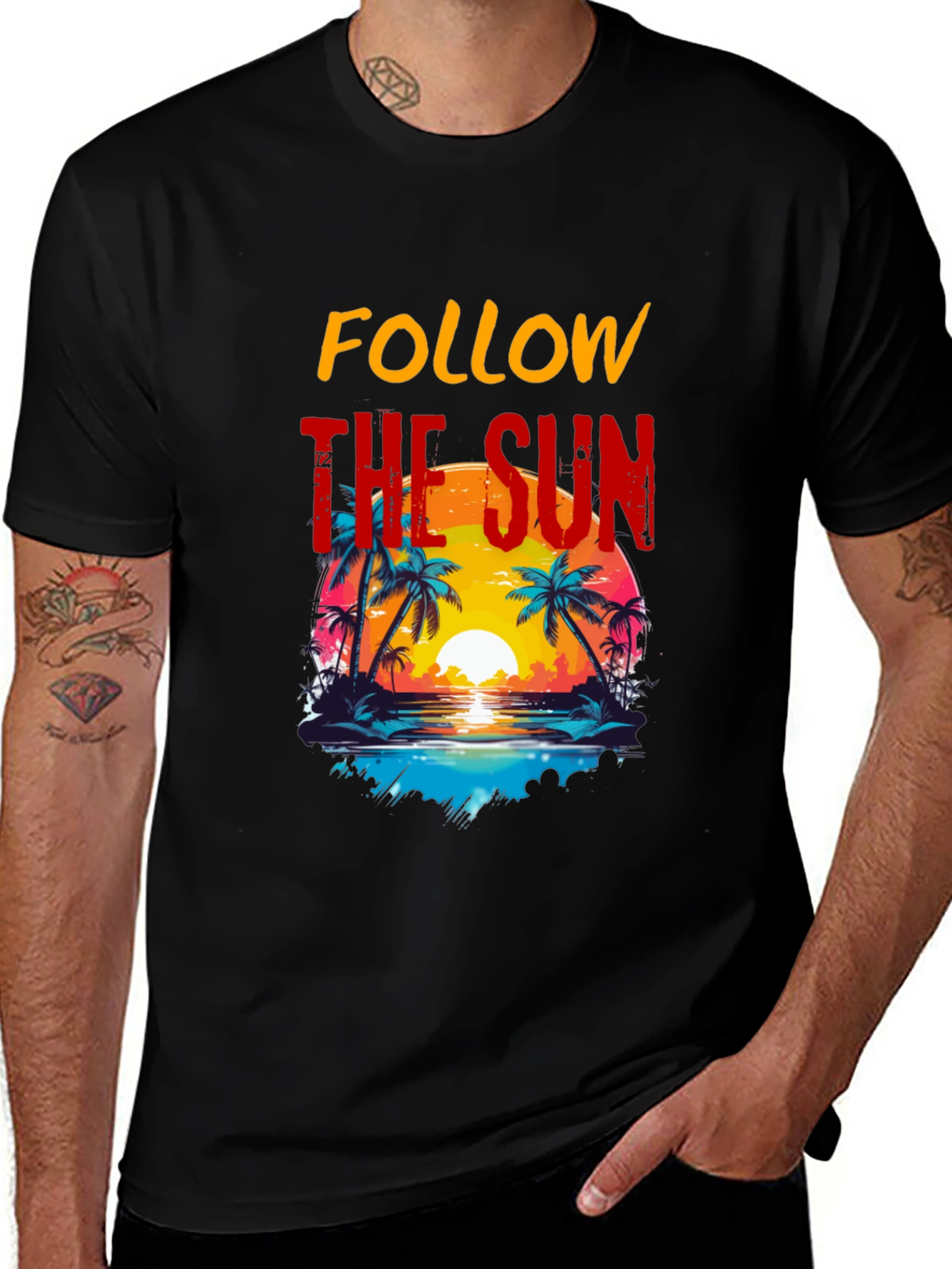 Variant 12 of Follow the Sun Graphic Tee - Tropical Vibes