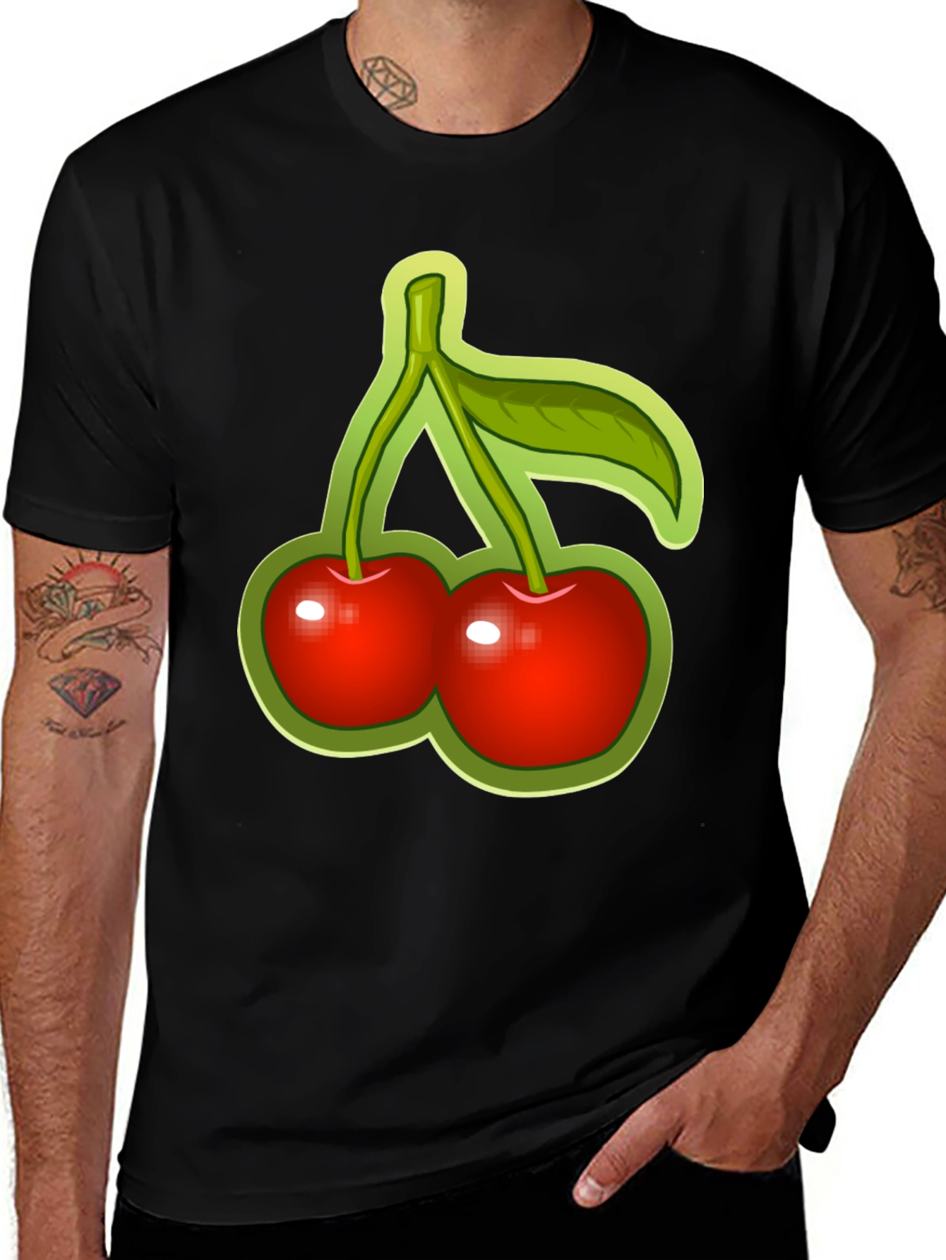 Variant 7 of Cherry Graphic Tee - Funky Fruit Design