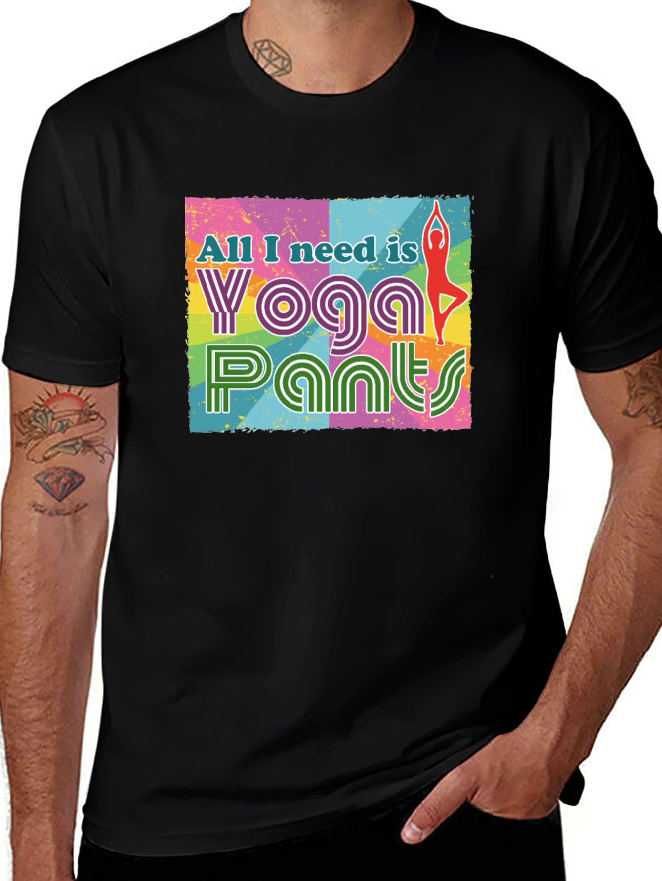 Variant 2 of Yoga Pants Graphic Tee - All I Need Is