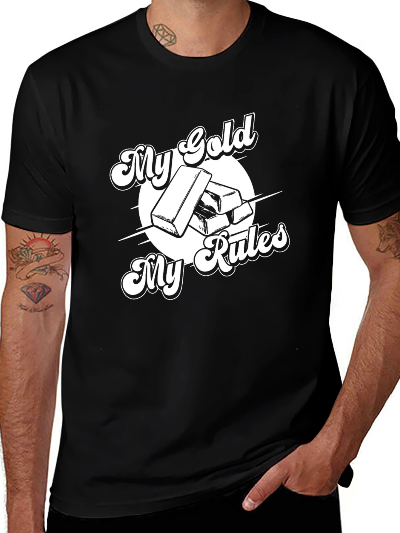 Variant 10 of My Gold, My Rules Black Graphic T-Shirt