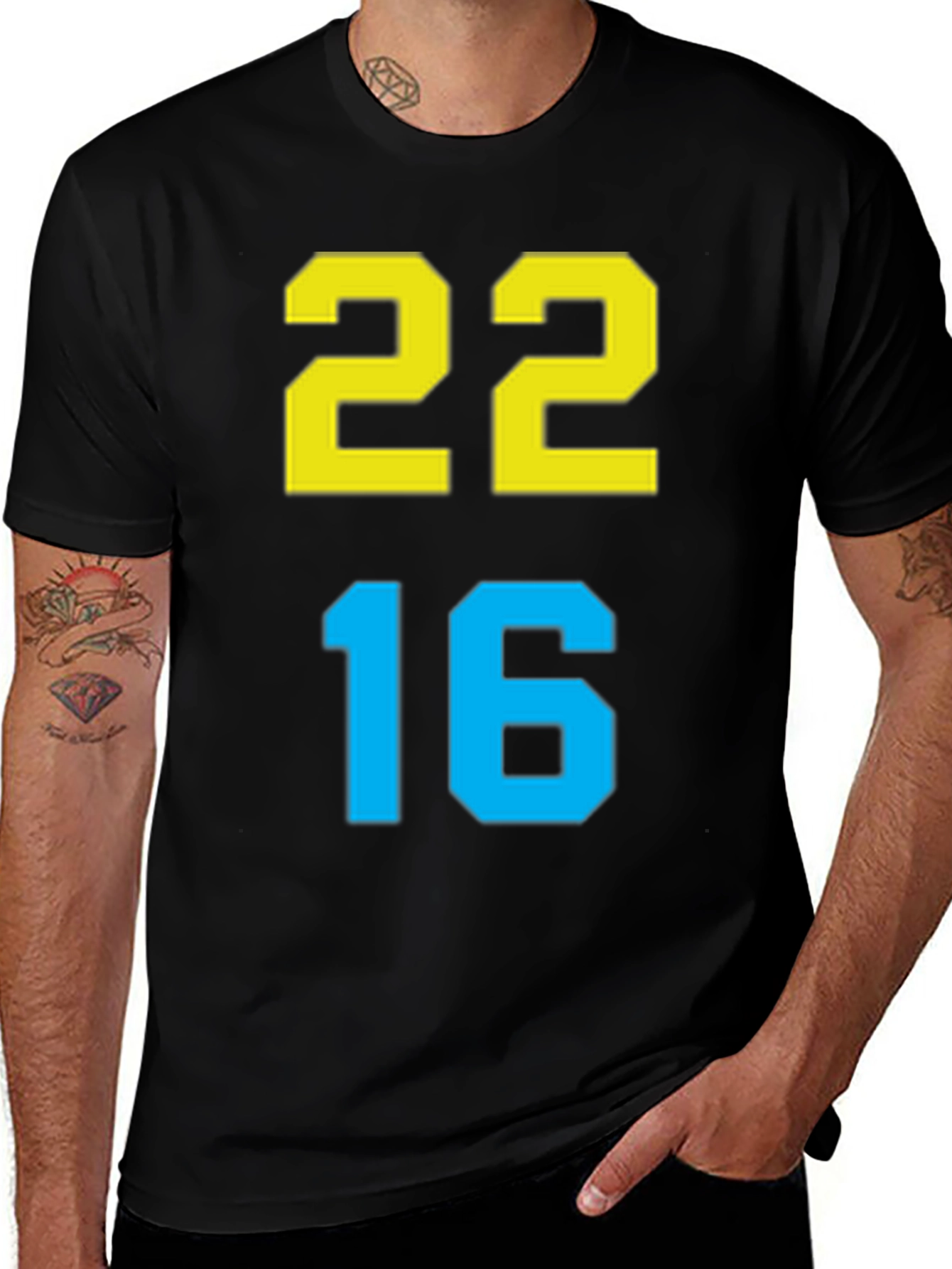 Variant 27 of Varsity Number Tee: 22 Over 16 Graphic T-Shirt