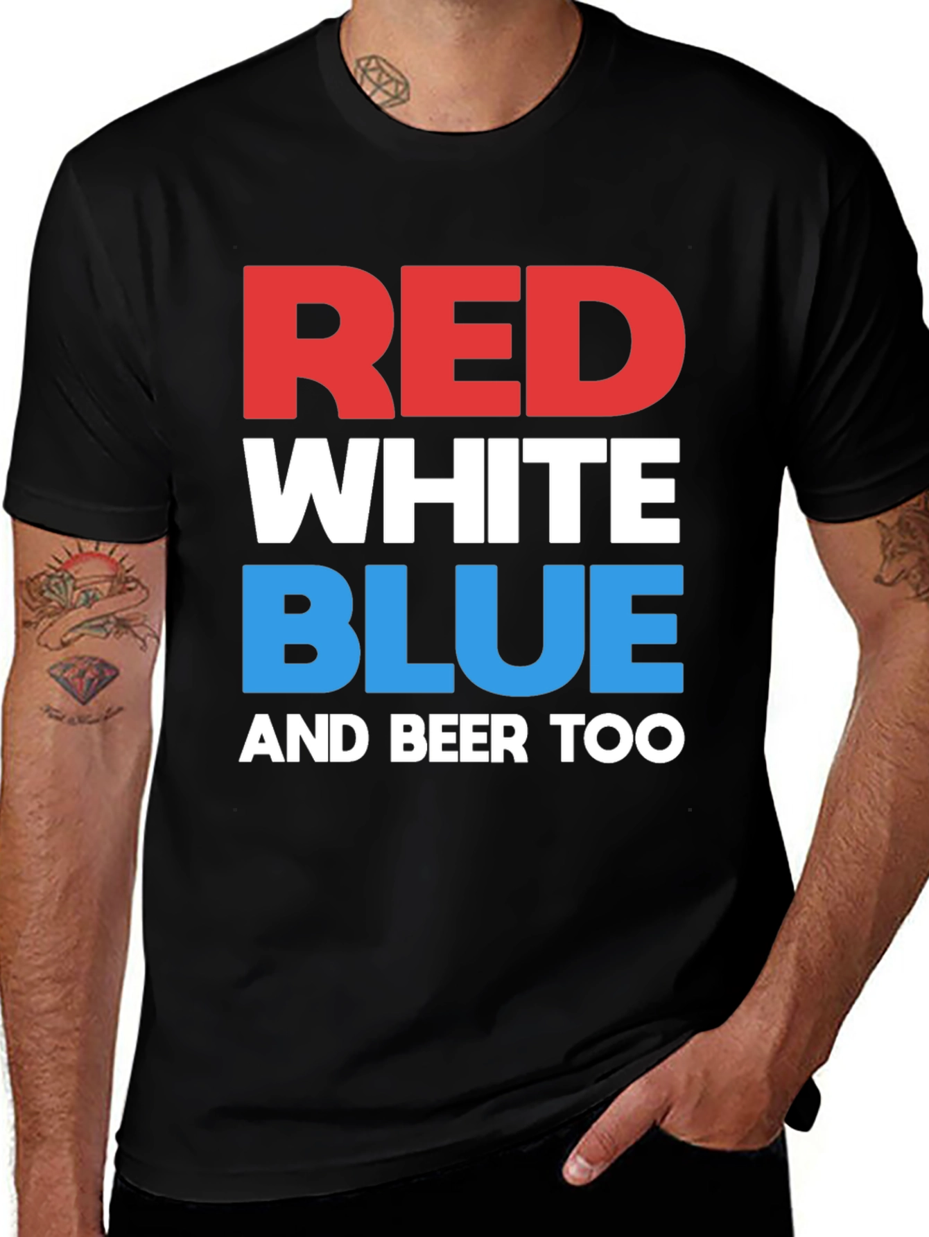 Variant 3 of Red White Blue & Beer Too Graphic T-Shirt