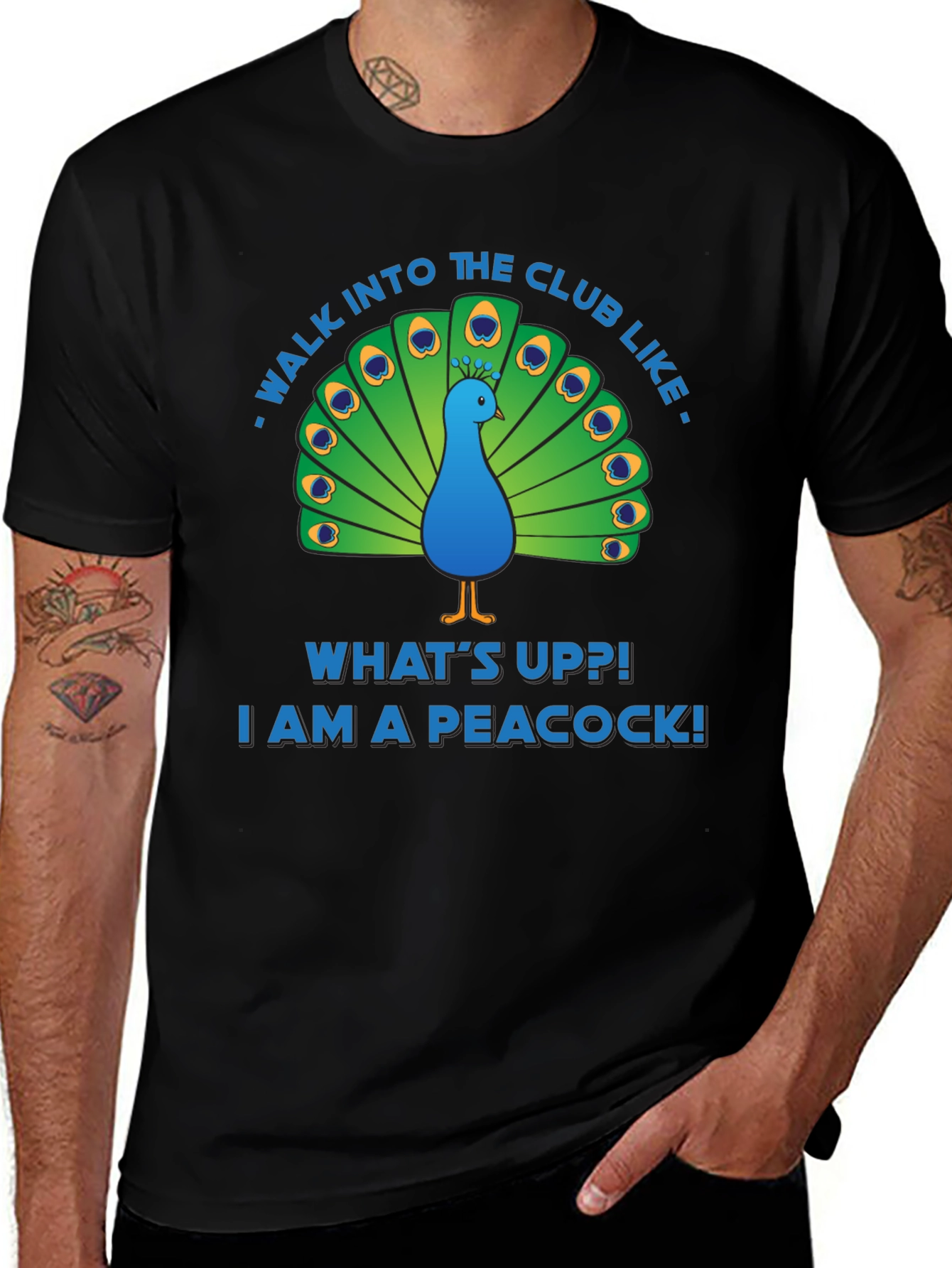 Variant 2 of Peacock Club T-Shirt - Stylish Graphic Tee for Men