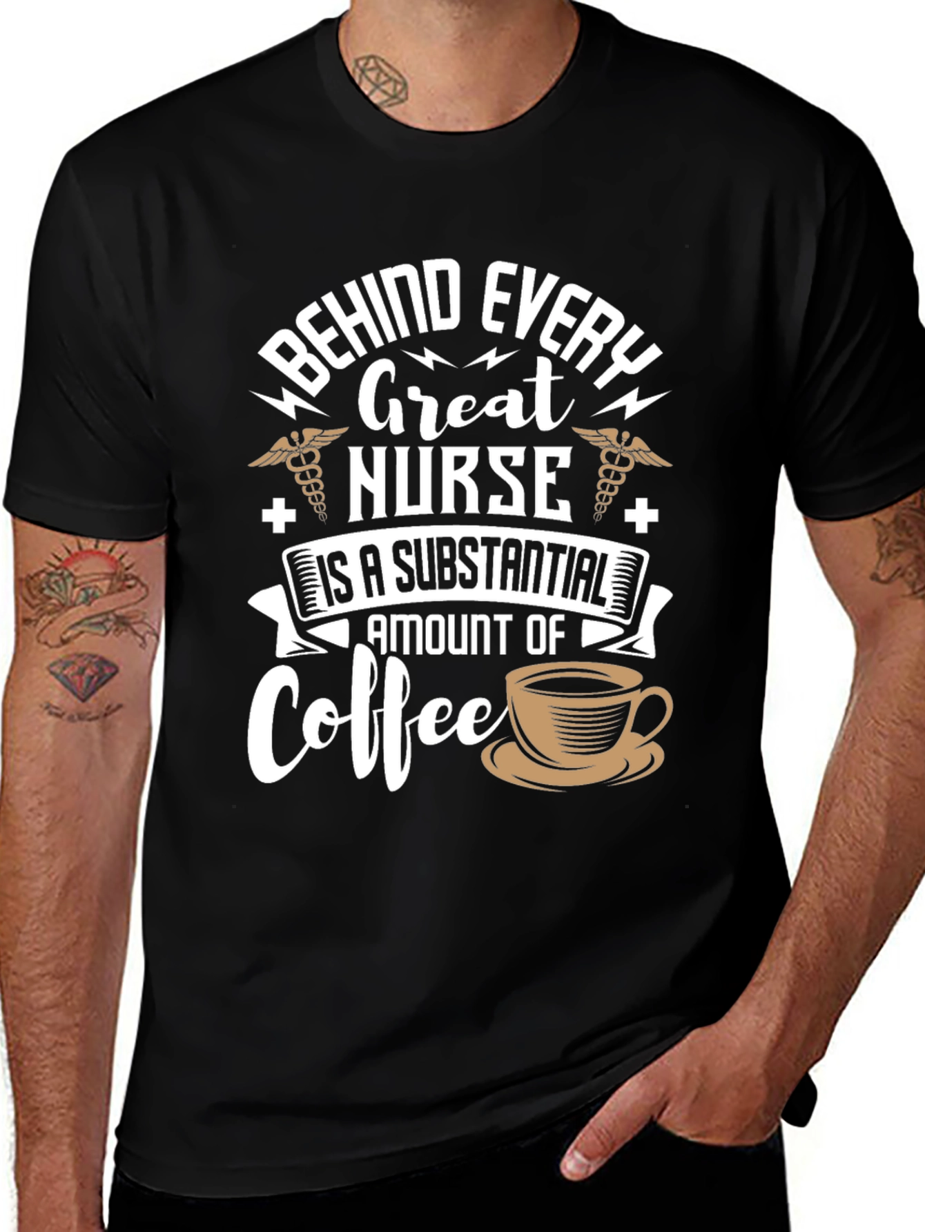 Variant 26 of Nurse Coffee T-Shirt - Great Nurse Substantial Coffee Amount