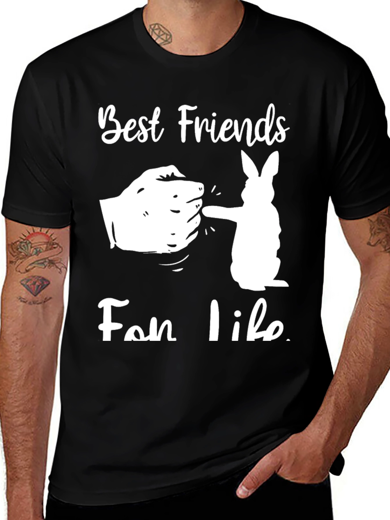 Best Friends Fist Bump T-Shirt - Black