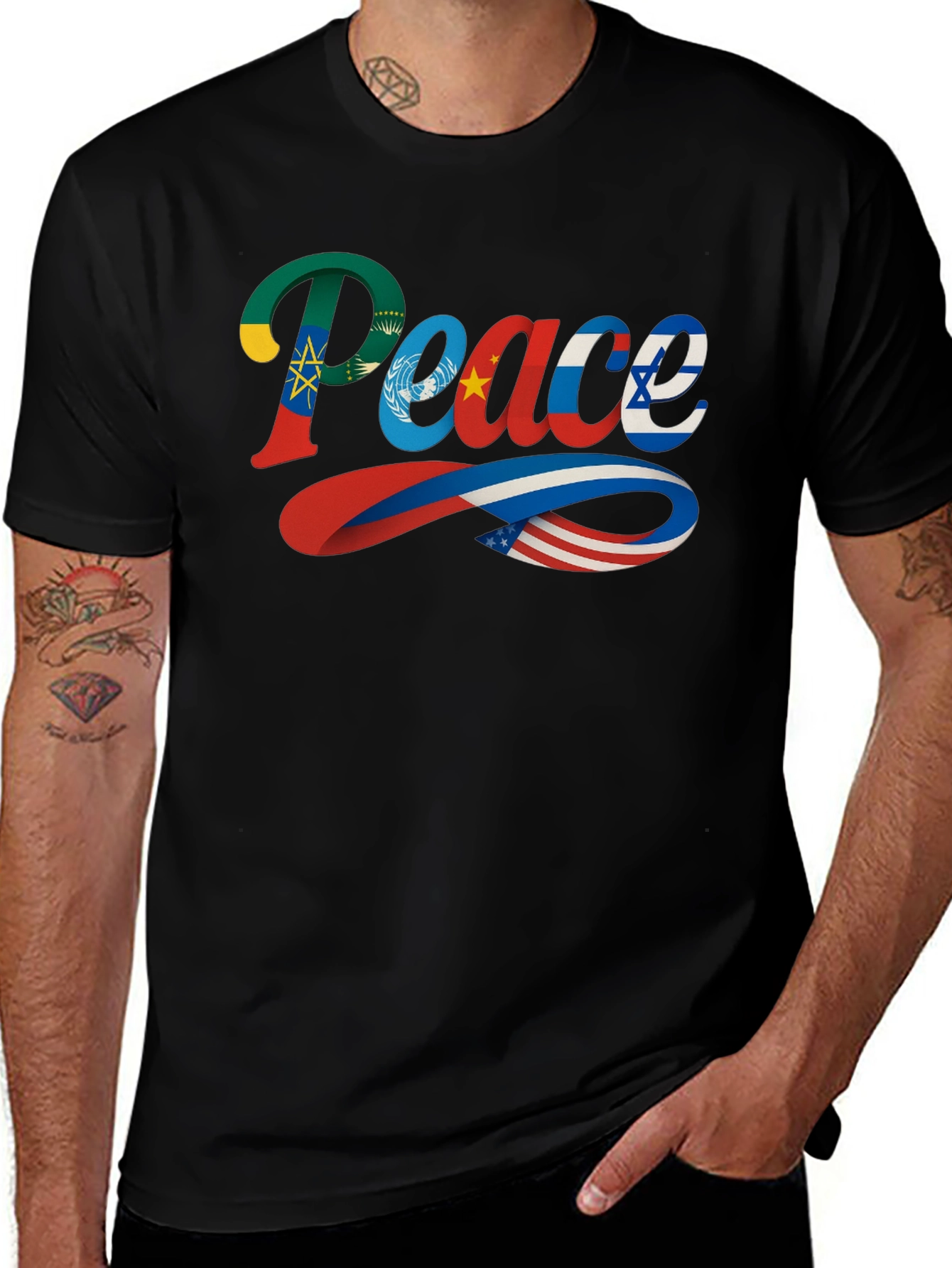 Peace Flag T-Shirt - Unity Design