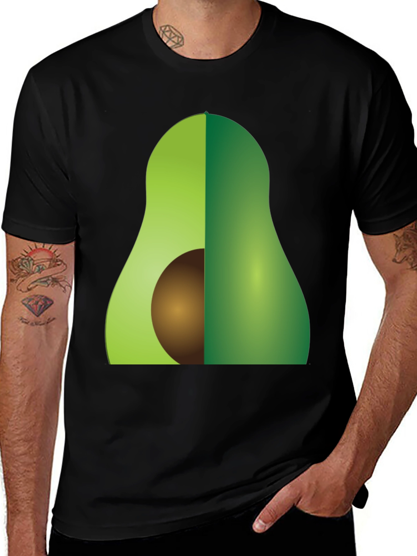 Variant 4 of Avocado Graphic Tee - Black T-Shirt