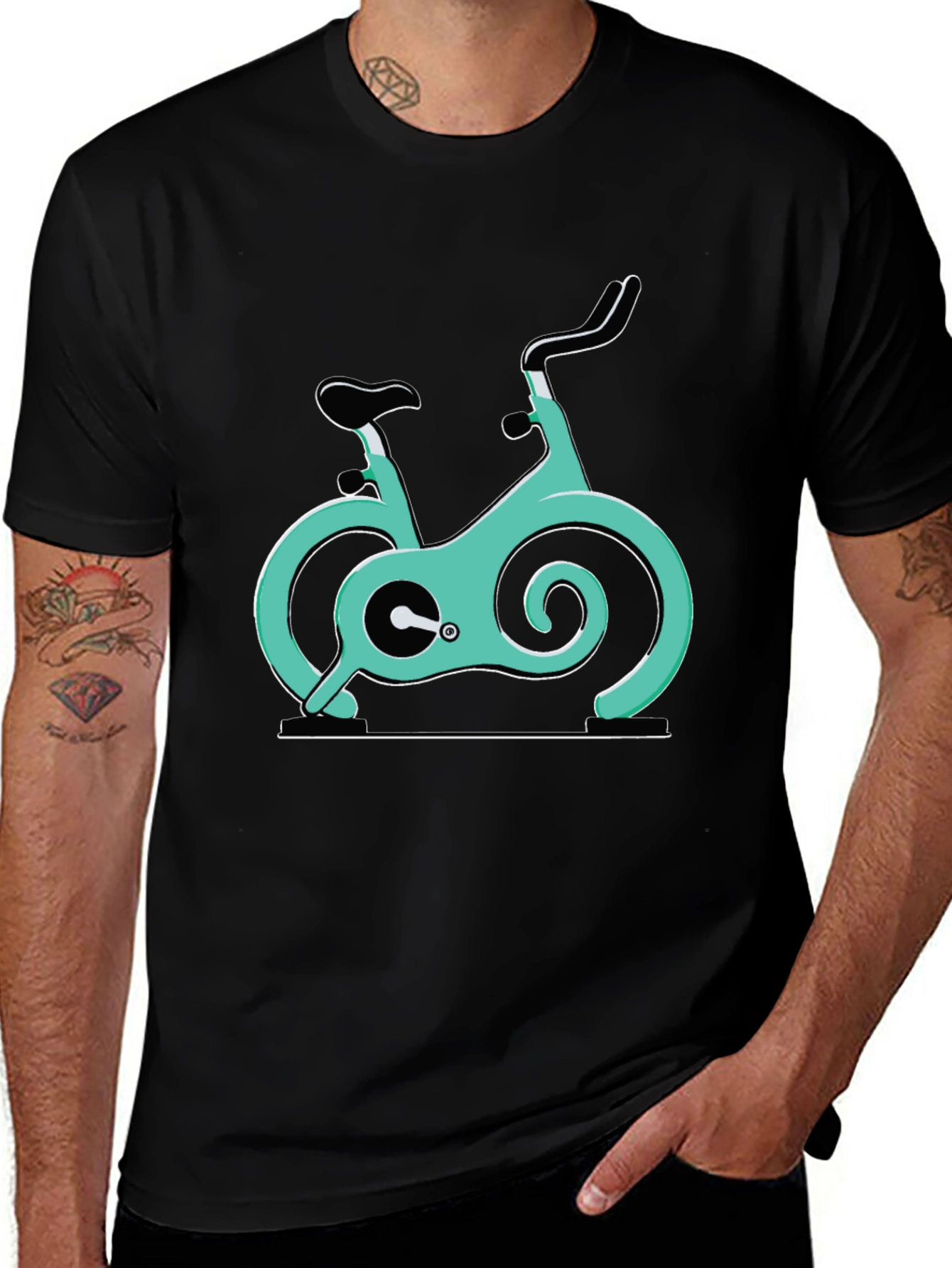 Variant 14 of Spin Bike Graphic Tee - Cycling Enthusiast Shirt