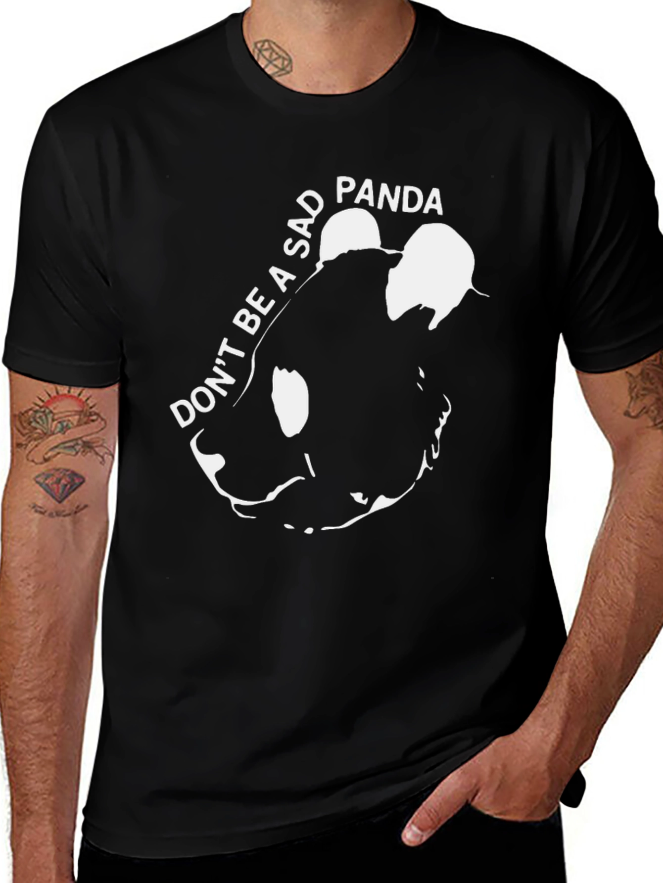 Variant 22 of Don't Be a Sad Panda Black Graphic Tee