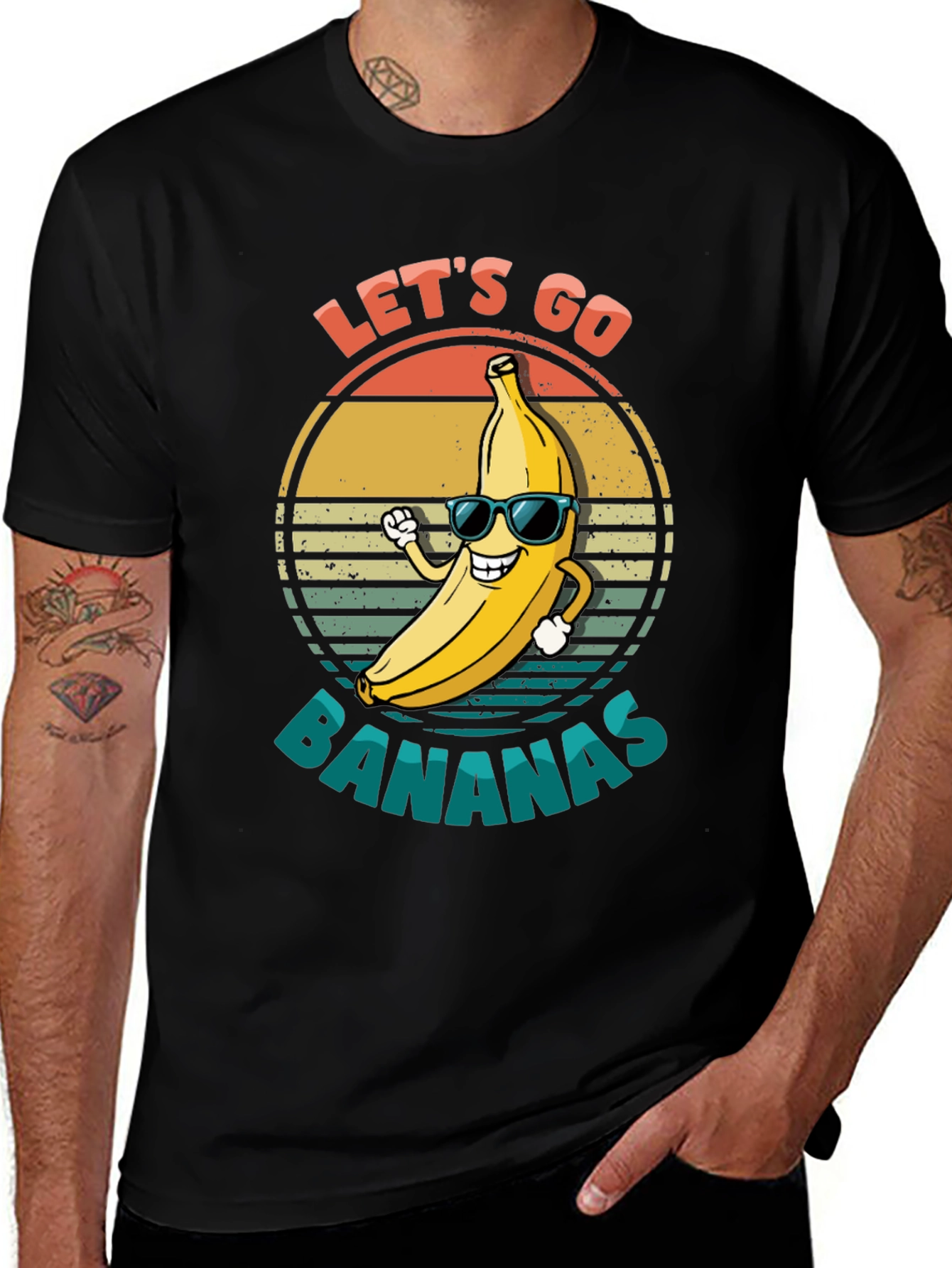 Variant 15 of Let's Go Bananas Black Graphic Tee