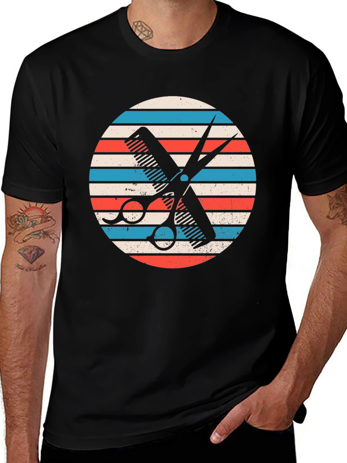 Variant 30 of Barber Comb & Scissors Graphic Tee