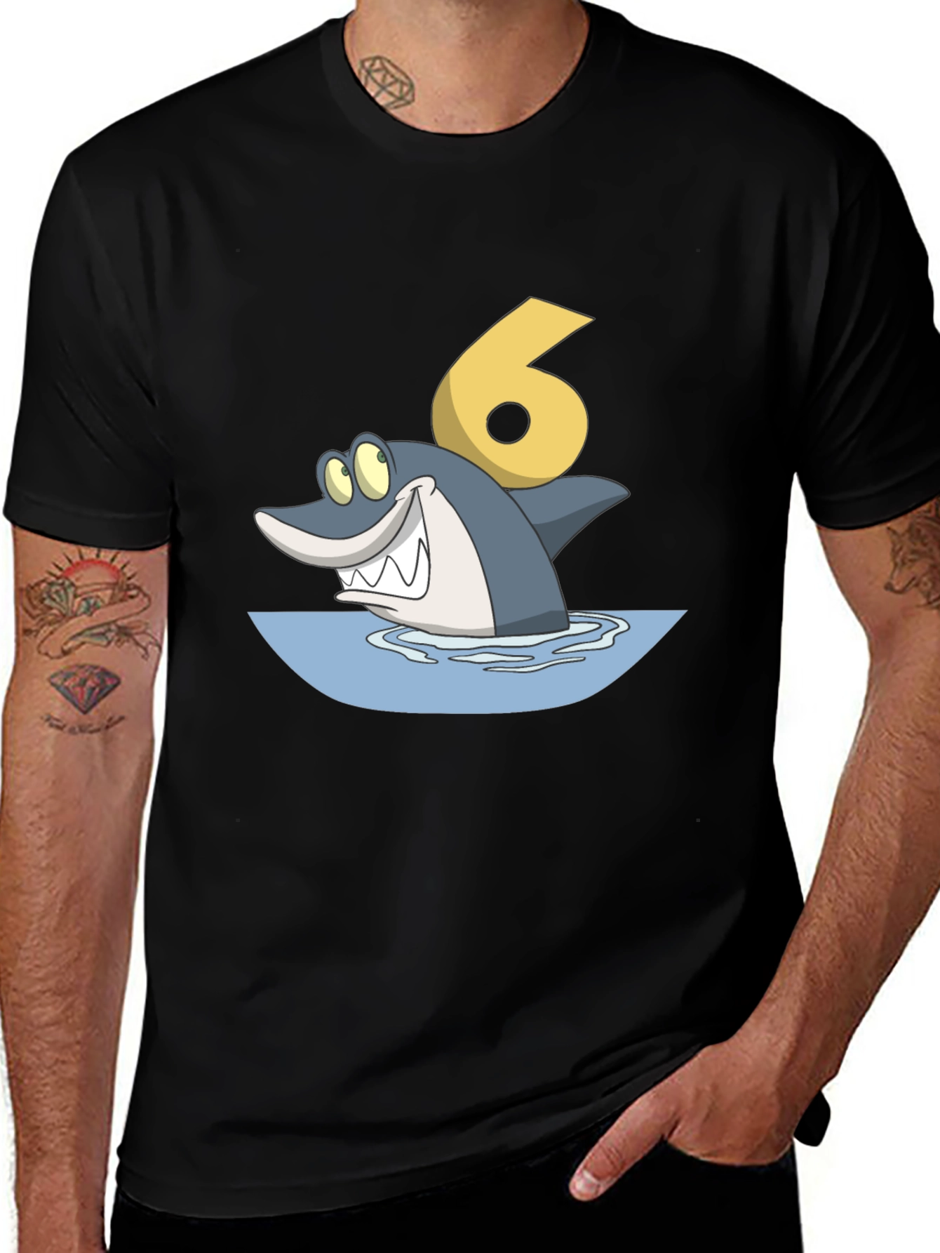 Variant 6 of Shark Birthday T-Shirt - Number 6