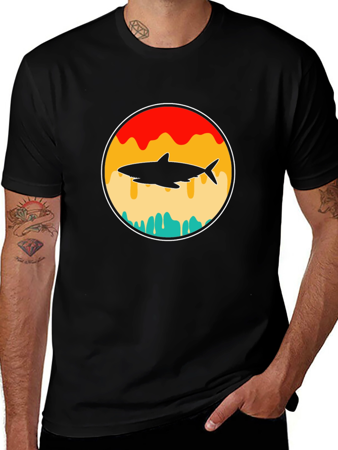 Variant 23 of Shark Silhouette Graphic T-Shirt - Retro Style