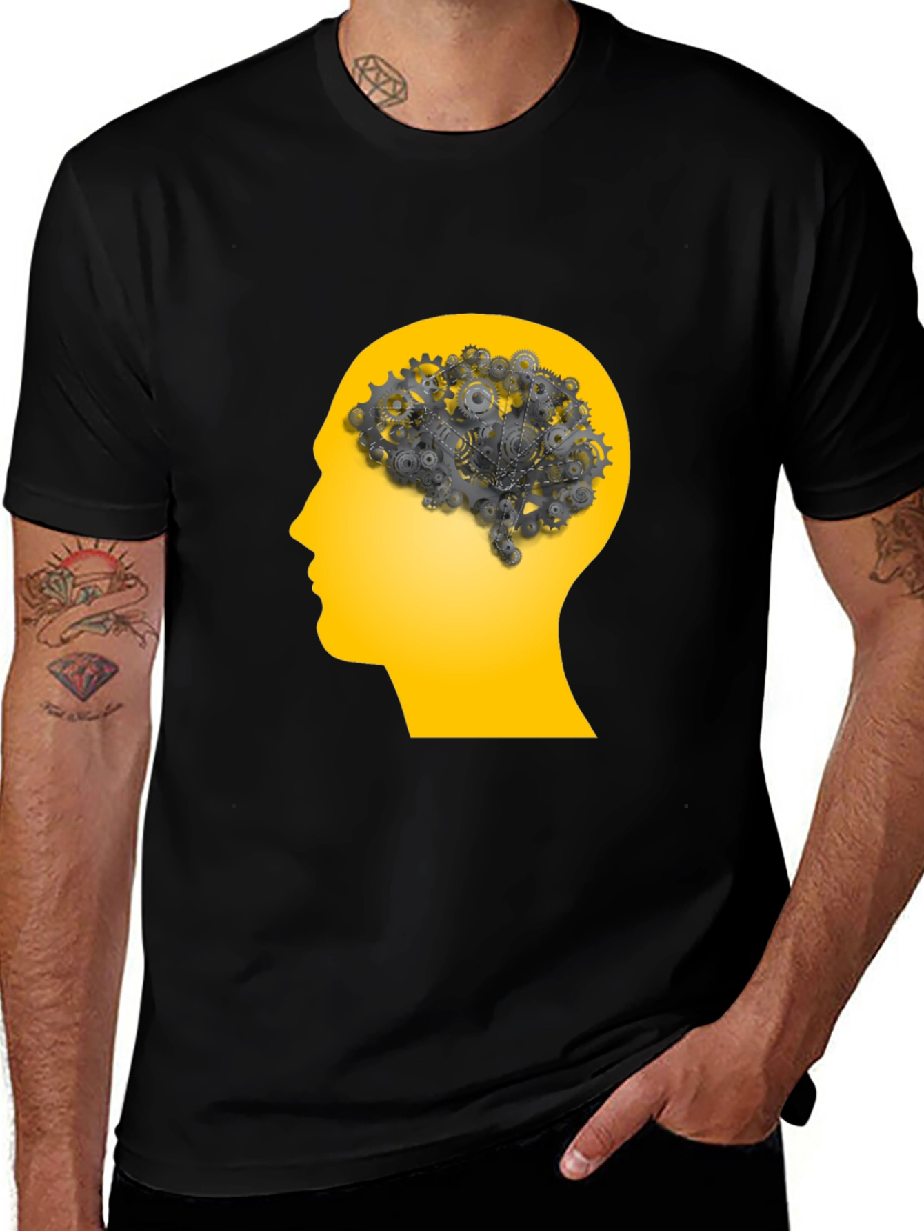Gear Brain T-Shirt - Black Graphic Tee