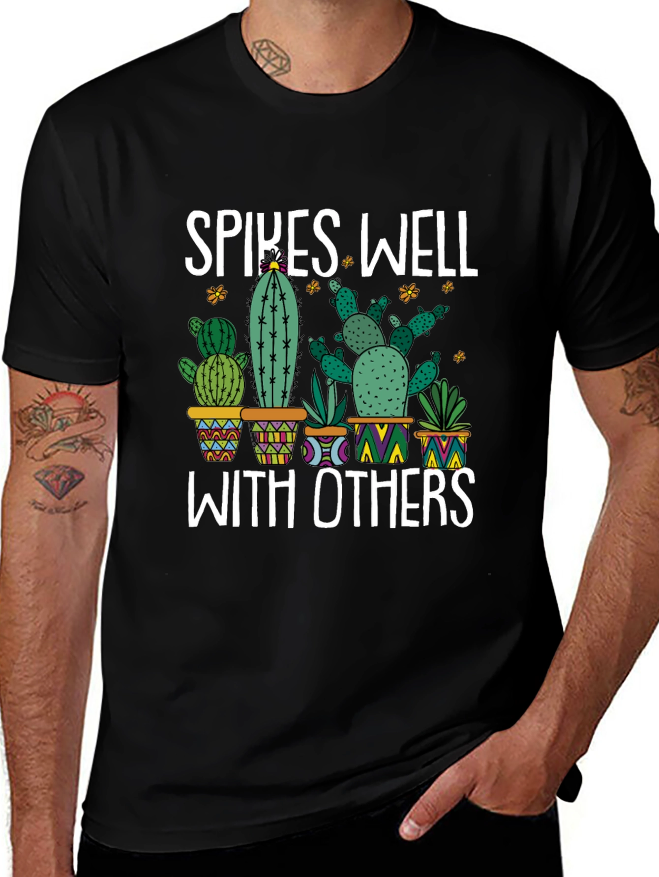 Variant 15 of Spikes Well With Others Cactus Graphic Tee