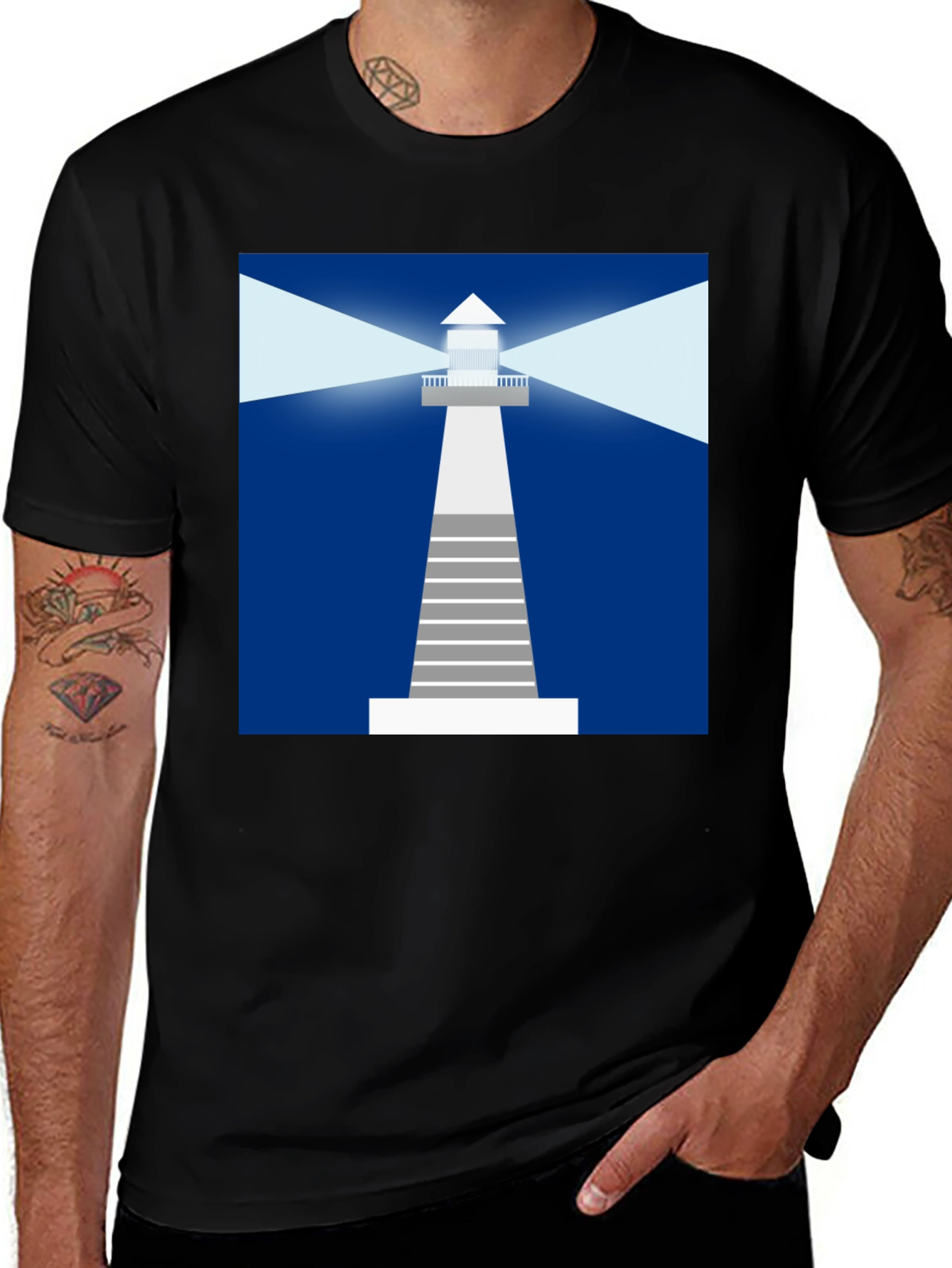 Variant 30 of Lighthouse Graphic Tee - Coastal Style Shirt