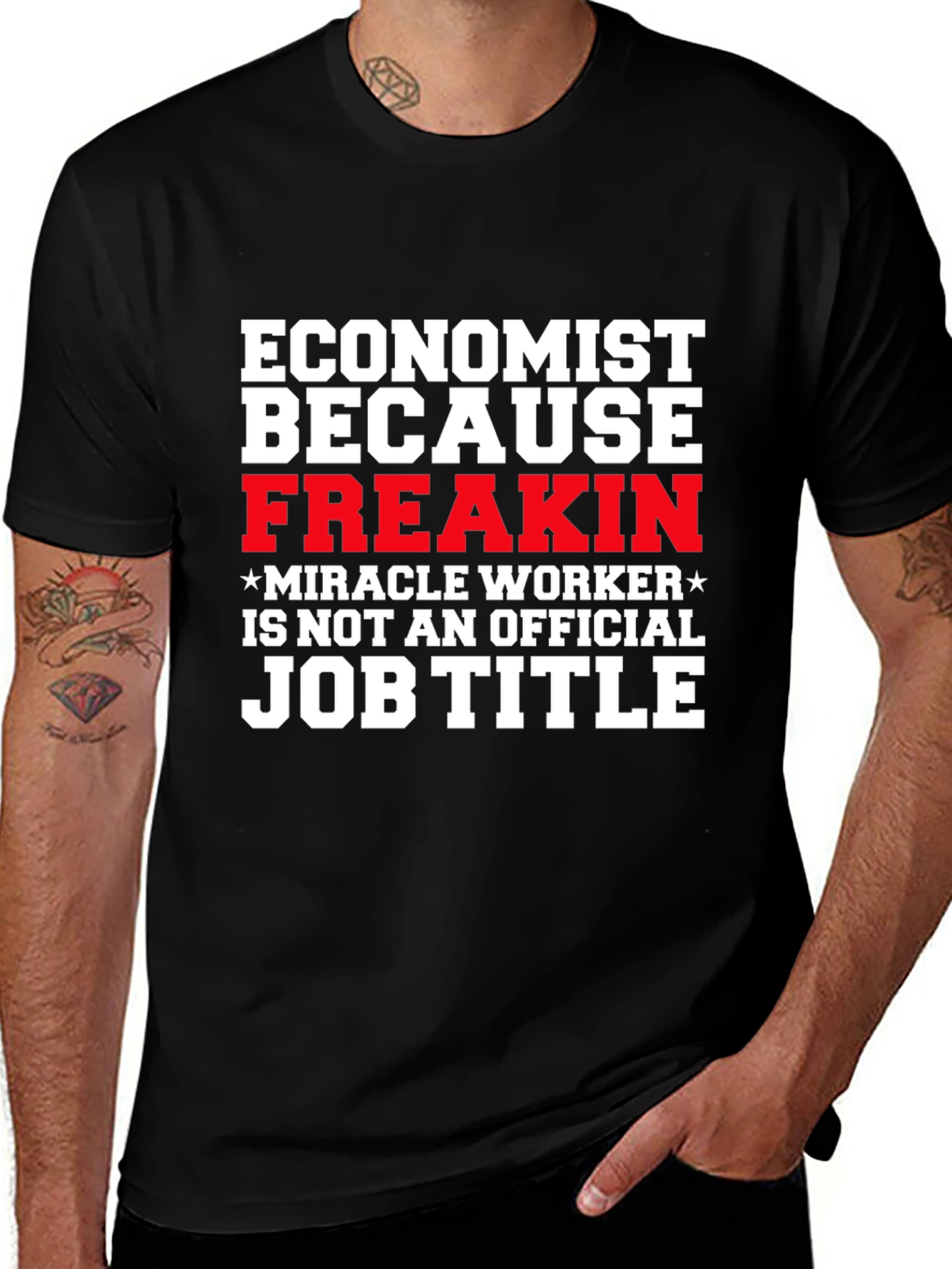 Black Economist Funny Job Title Graphic T-Shirt main image
