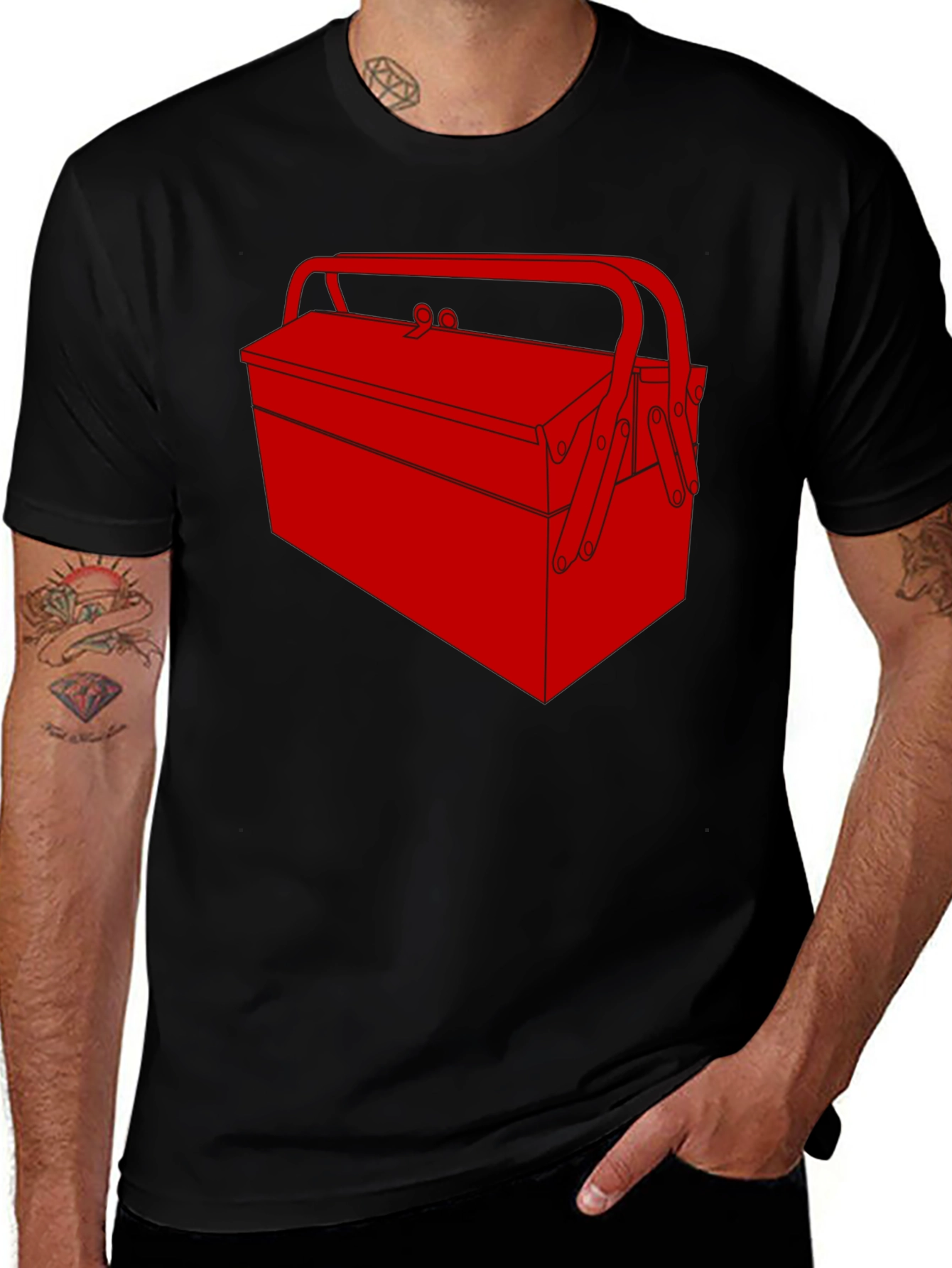 Variant 12 of Red Toolbox Graphic Black T-Shirt
