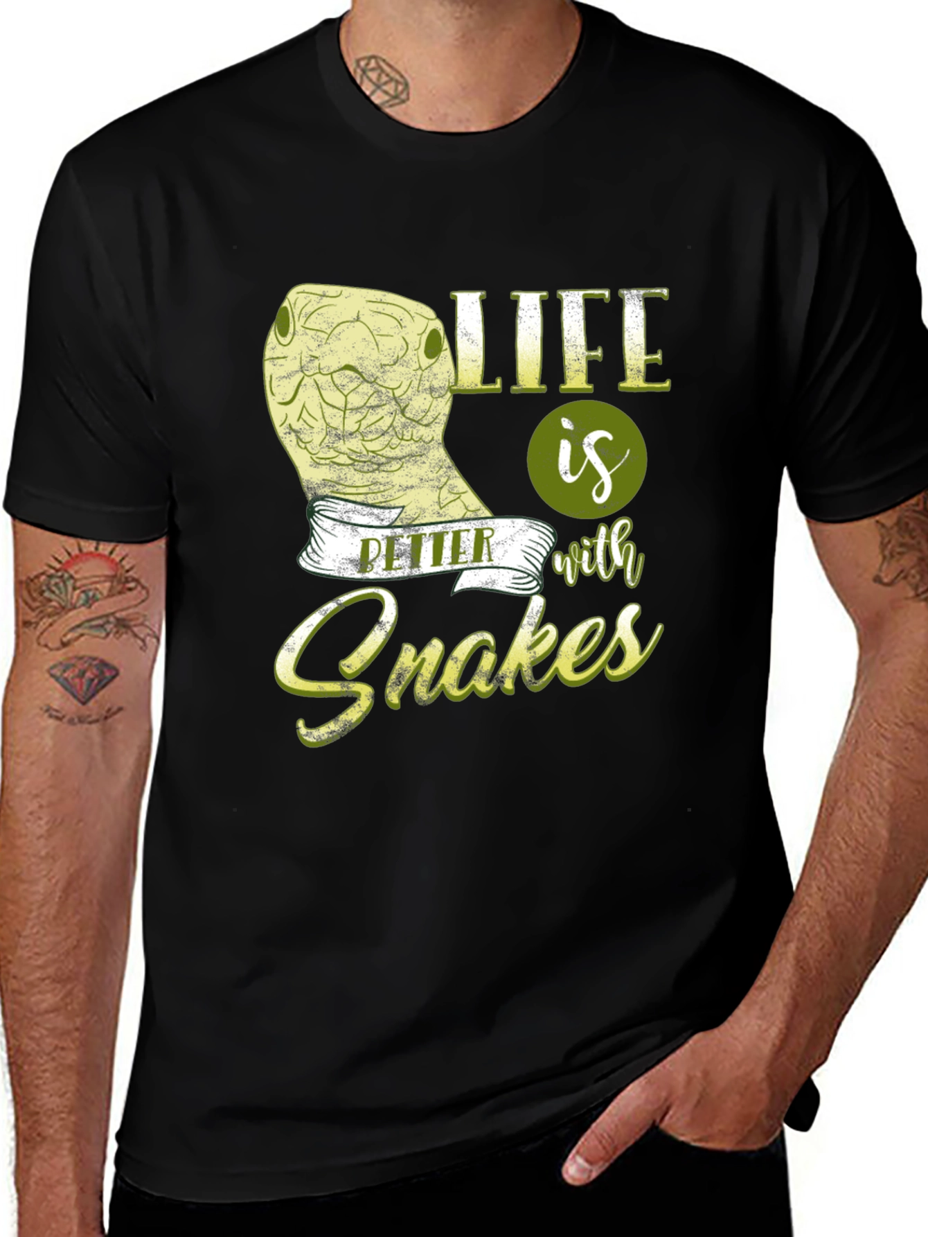 Variant 17 of Life Is Better With Snakes Graphic T-Shirt