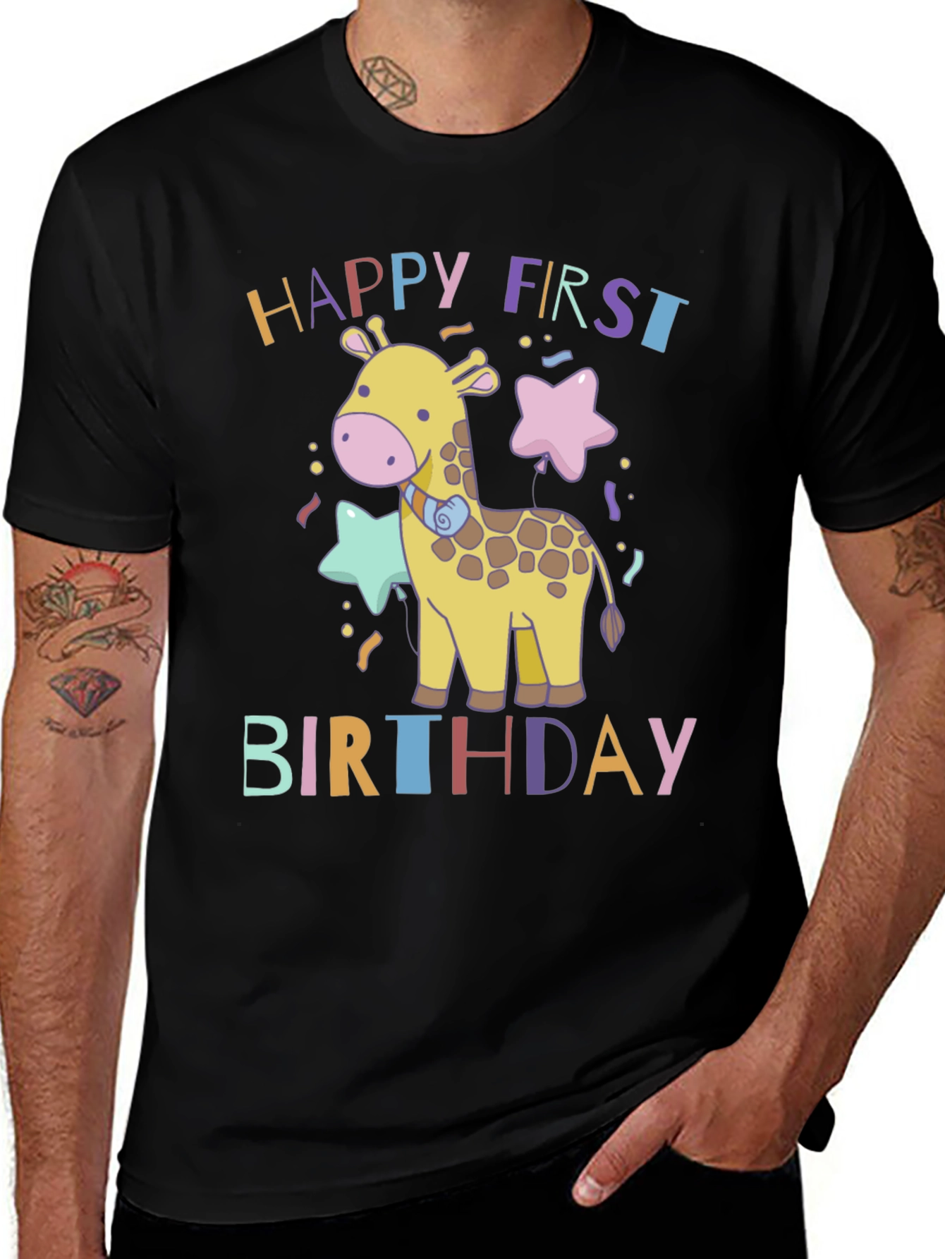 Variant 19 of Happy First Birthday Giraffe T-Shirt