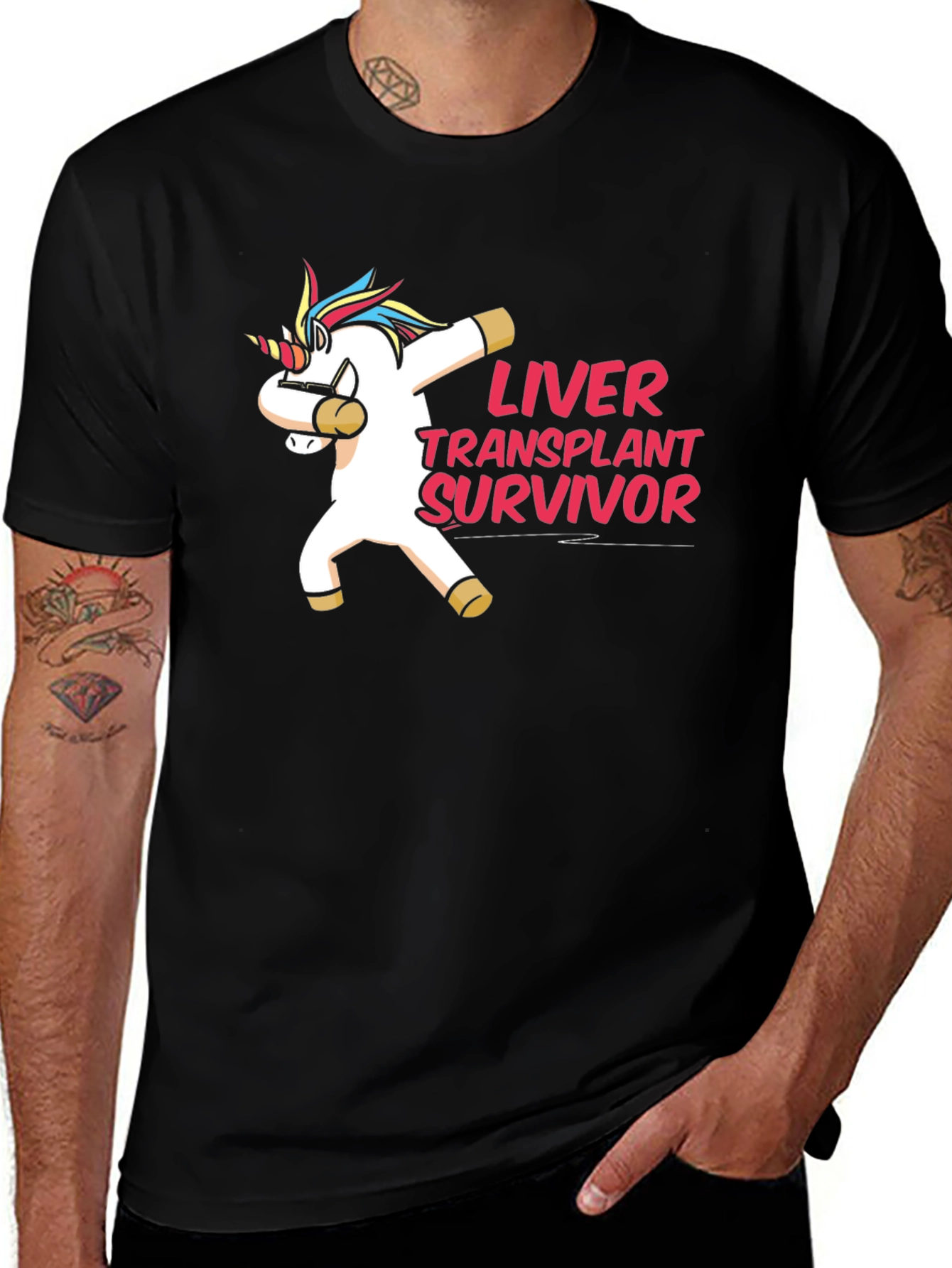 Variant 8 of Liver Transplant Survivor Unicorn Dab T-Shirt